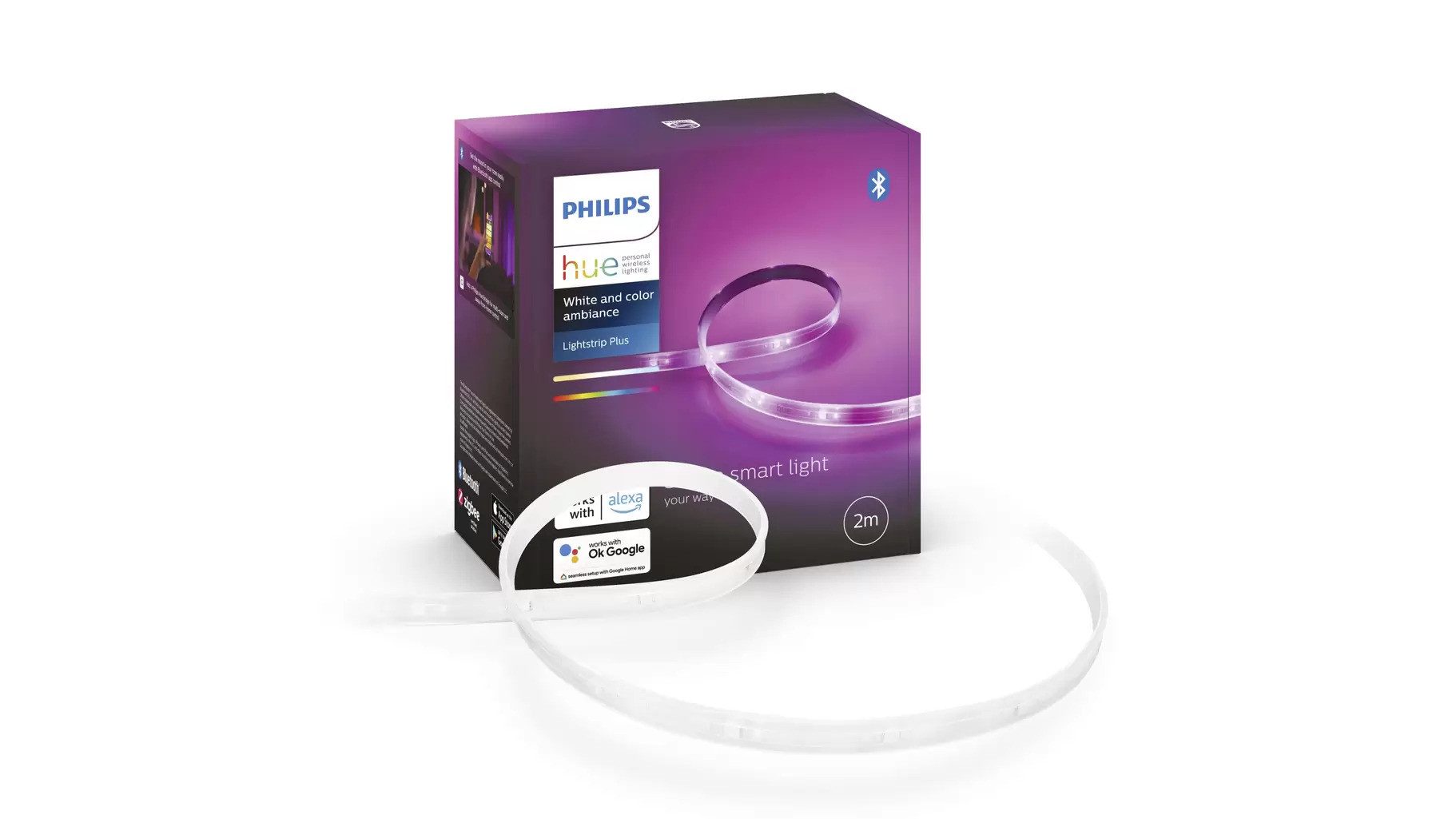 Philips Hue White and Color LightStrip plus Ambiance Bluetooth Basis-Set 2m V4 Smarte Lampe