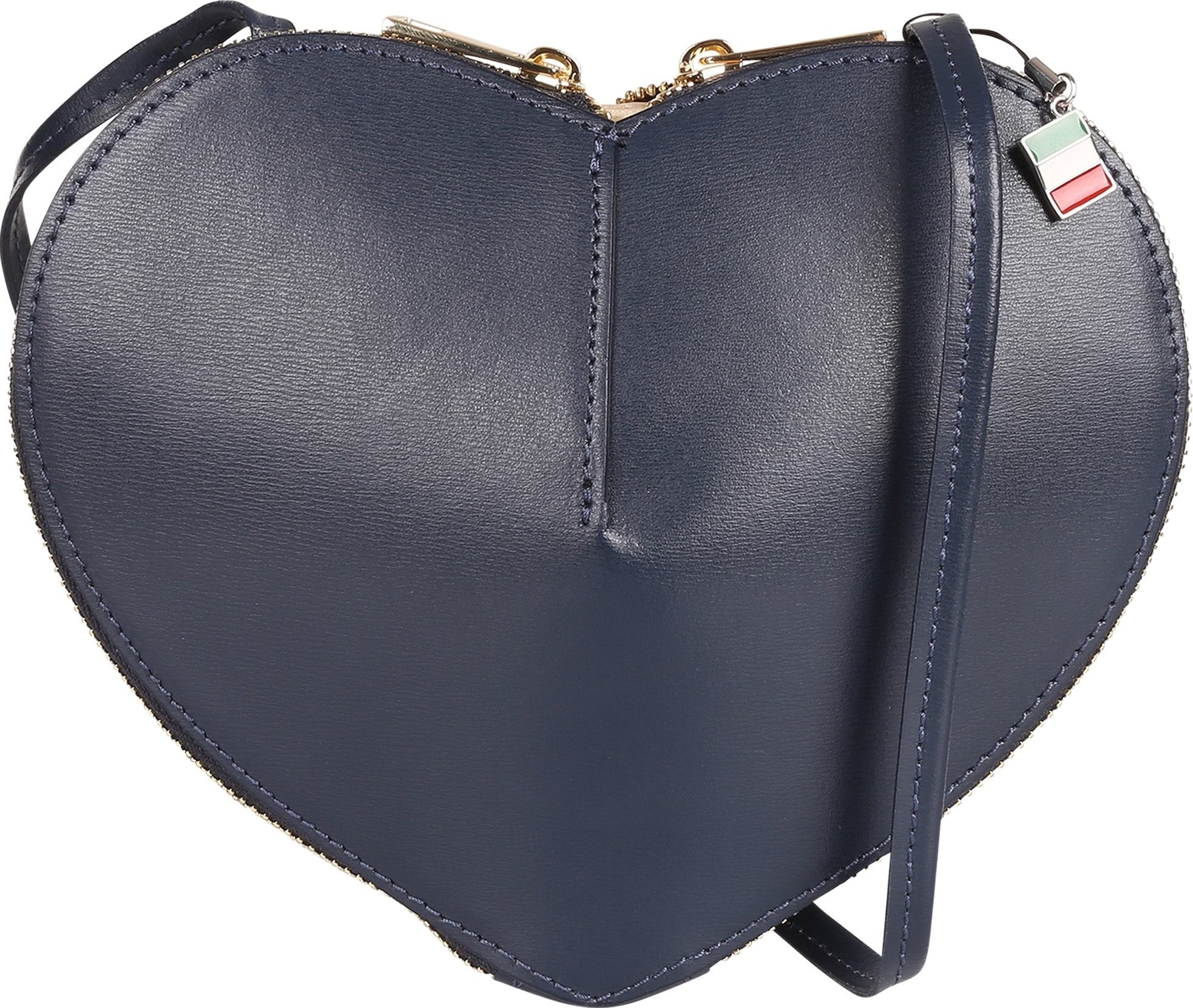 FLORENCE Umhängetasche Florence Damen Umhängetasche Leder Herz (Umhängetasche), Damen Umhängetasche Leder, dunkelblau ca. 22cm x 16cm hoch