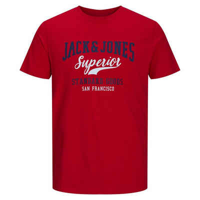 Jack & Jones Rundhalsshirt »Große Größen Herren T-Shirt rot modischer Logodruck Jack&Jones«