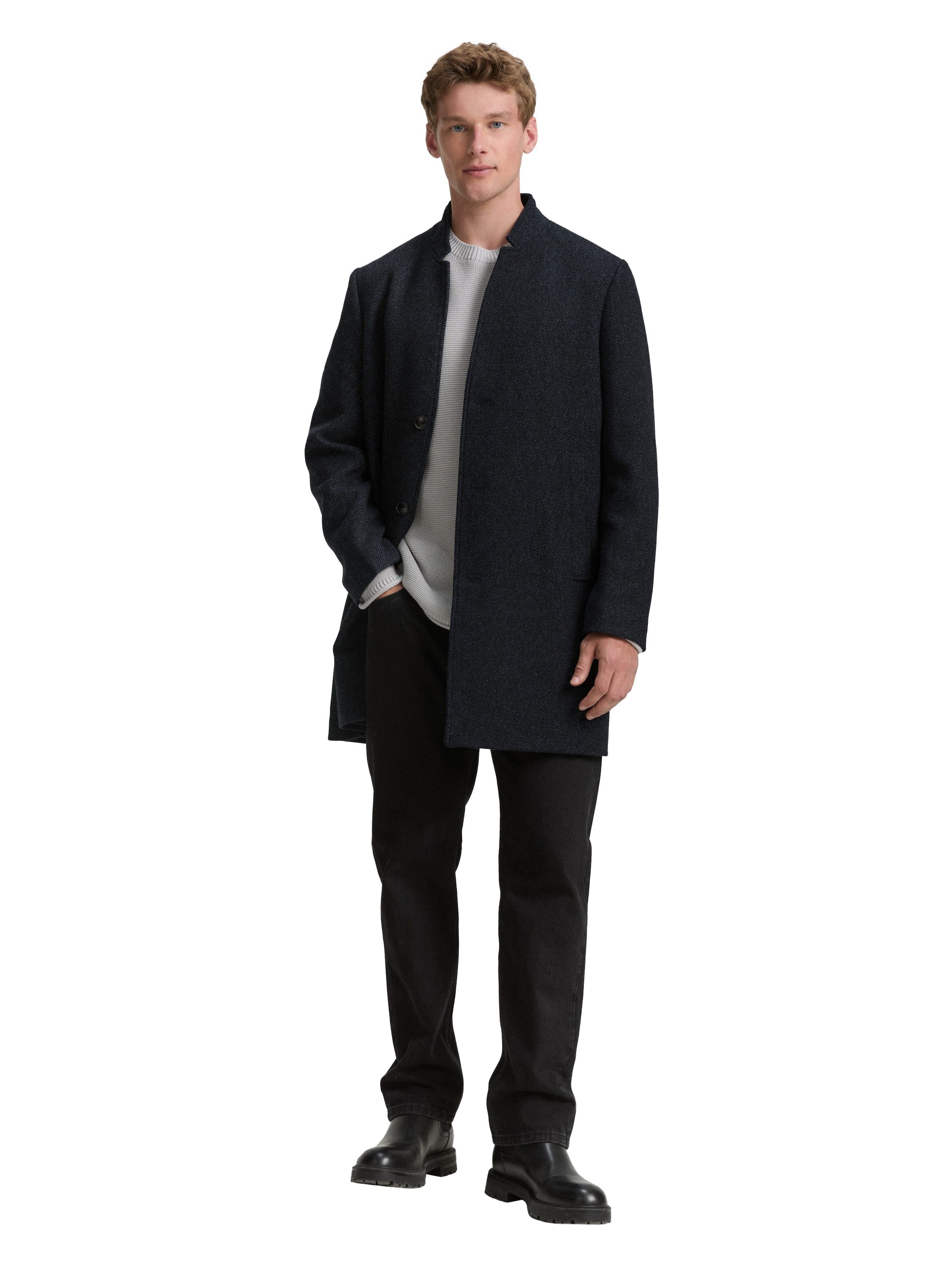 TOM TAILOR Denim Wolljacke mit Stehkragen