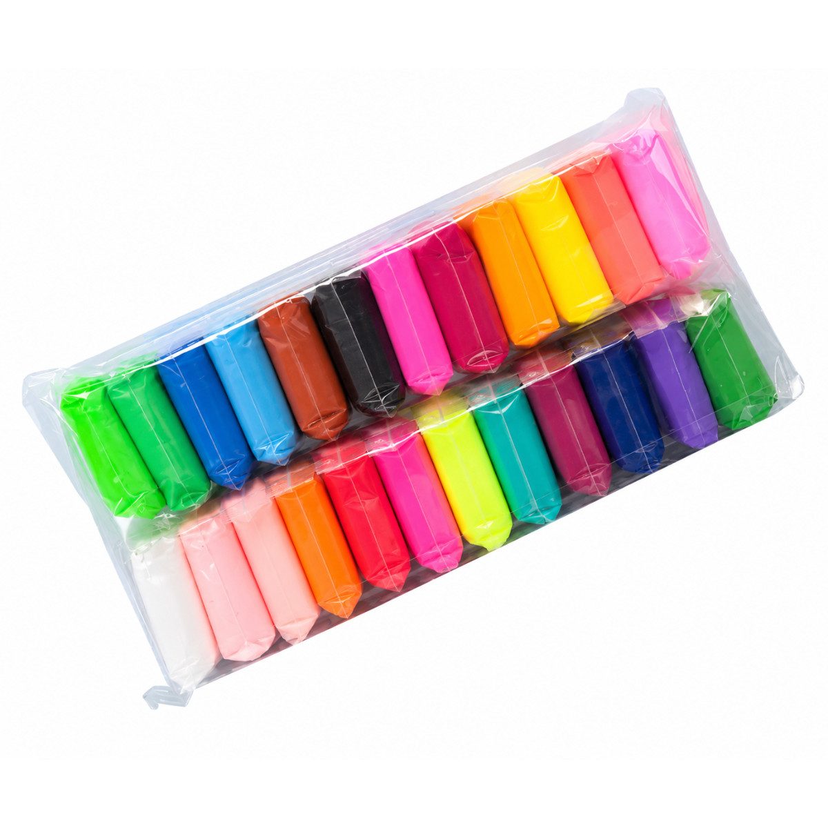 R2 Invest Modelliermasse Set Kinder 24 Tütchen Bunte Knete zum Formen und Basteln (24-tlg)