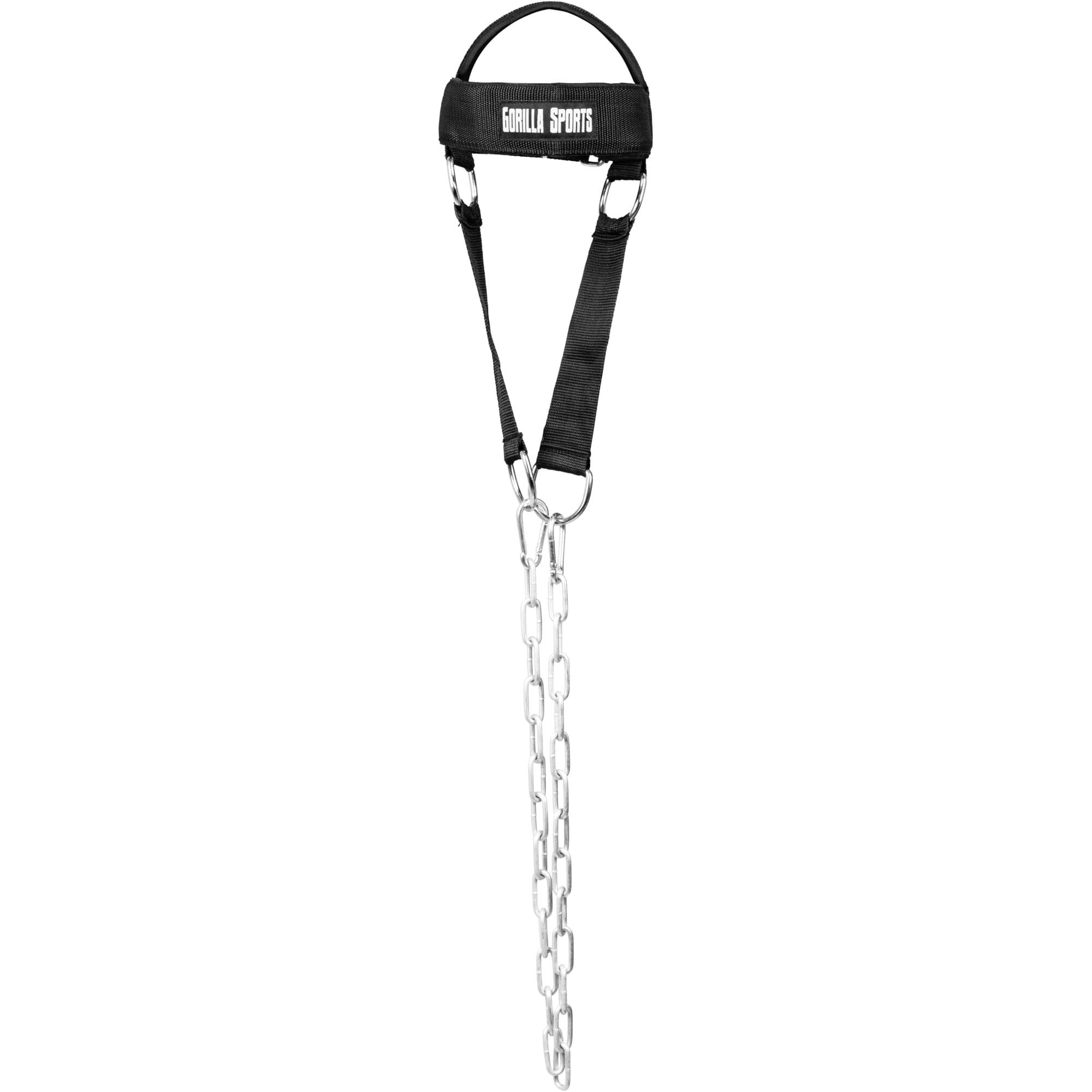 GORILLA SPORTS Nackentrainer - Stahlkette 95 cm, Karabinerhaken, Verstellbar
