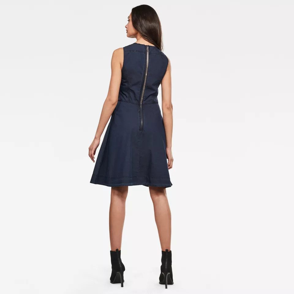 G-STAR Jeanskleid Damen Kleider Fit and Flare Dress Sleeveless Rinsed Size günstig online kaufen
