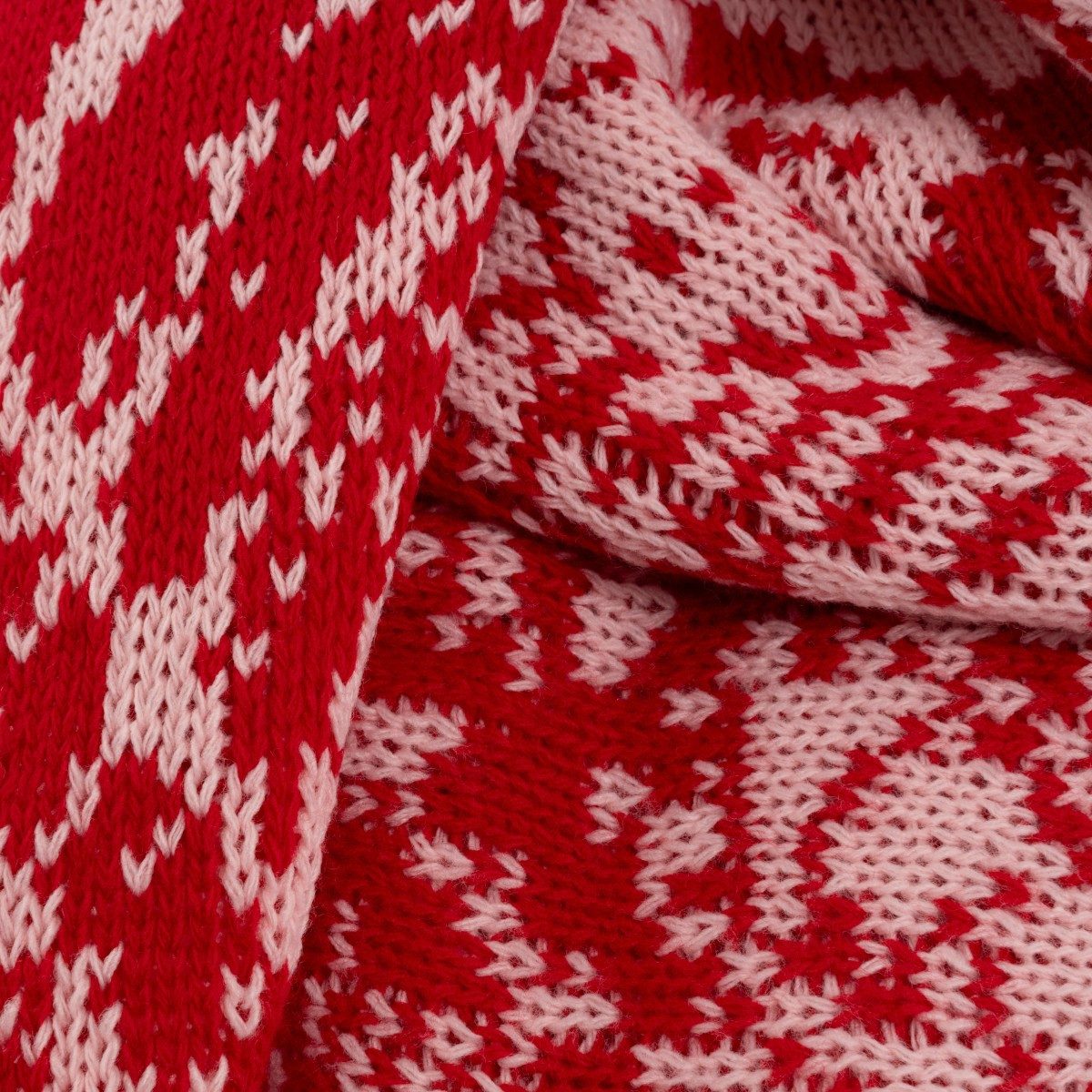 Knit Factory Strickschal Lea Dreiecksschal Bright Red Blossom Pink 190x85 cm Mix, (Set, 1-St. Spar-Set), Schal Damen Herren set loop tücher schals winter Strick Mode herbst