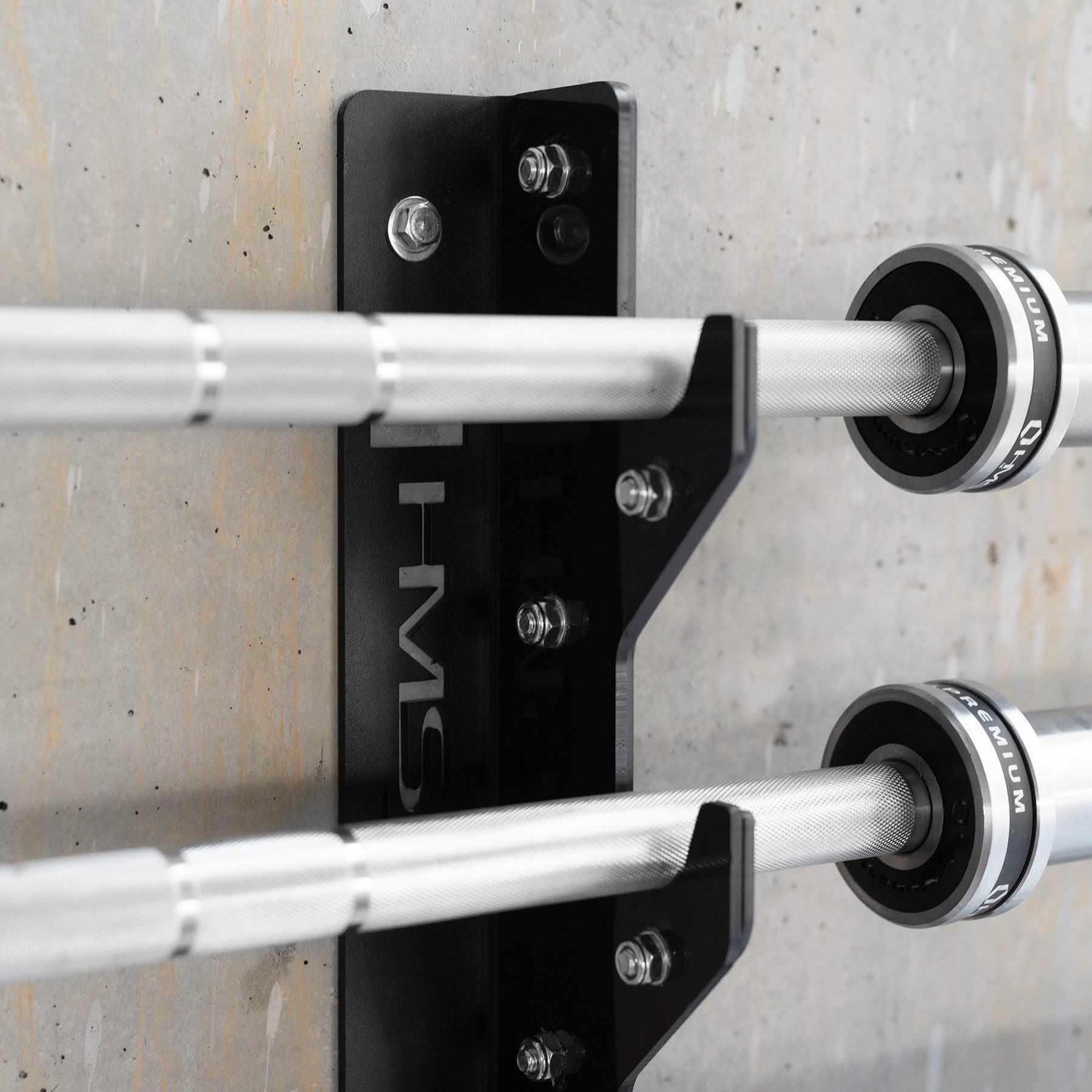 HMS Wandhalterung Hantelstangenhalterung Wandbefestigung für Langhanteln, (stabile Konstruktion für bis zu 6 Stangen)