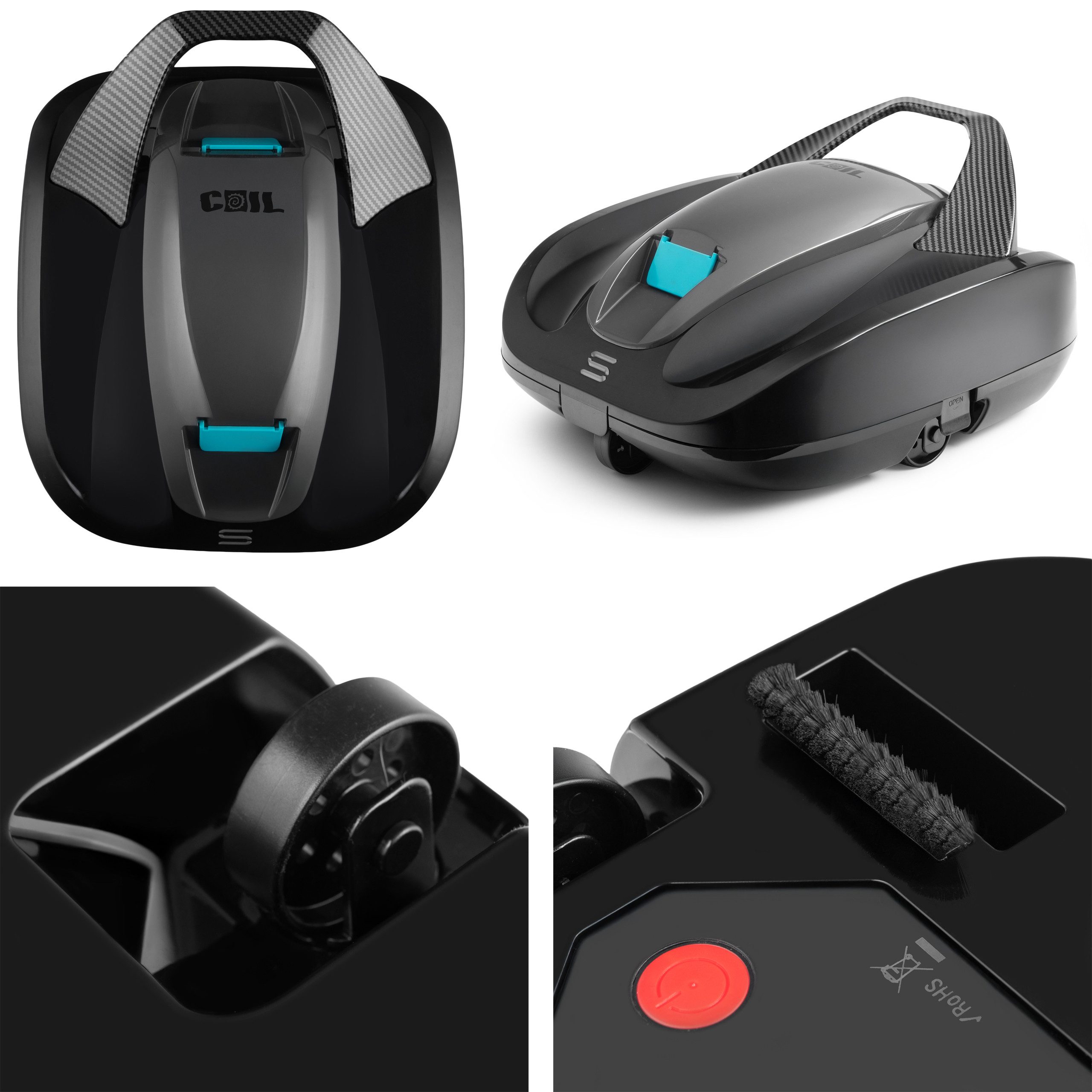 COIL Poolroboter Poolreinigungsroboter - Akku Poolroboter - Kabelloser Poolreiniger, 100 Minuten Laufzeit – IPX8 Wasserdicht - Akku - bis zu 85 m²
