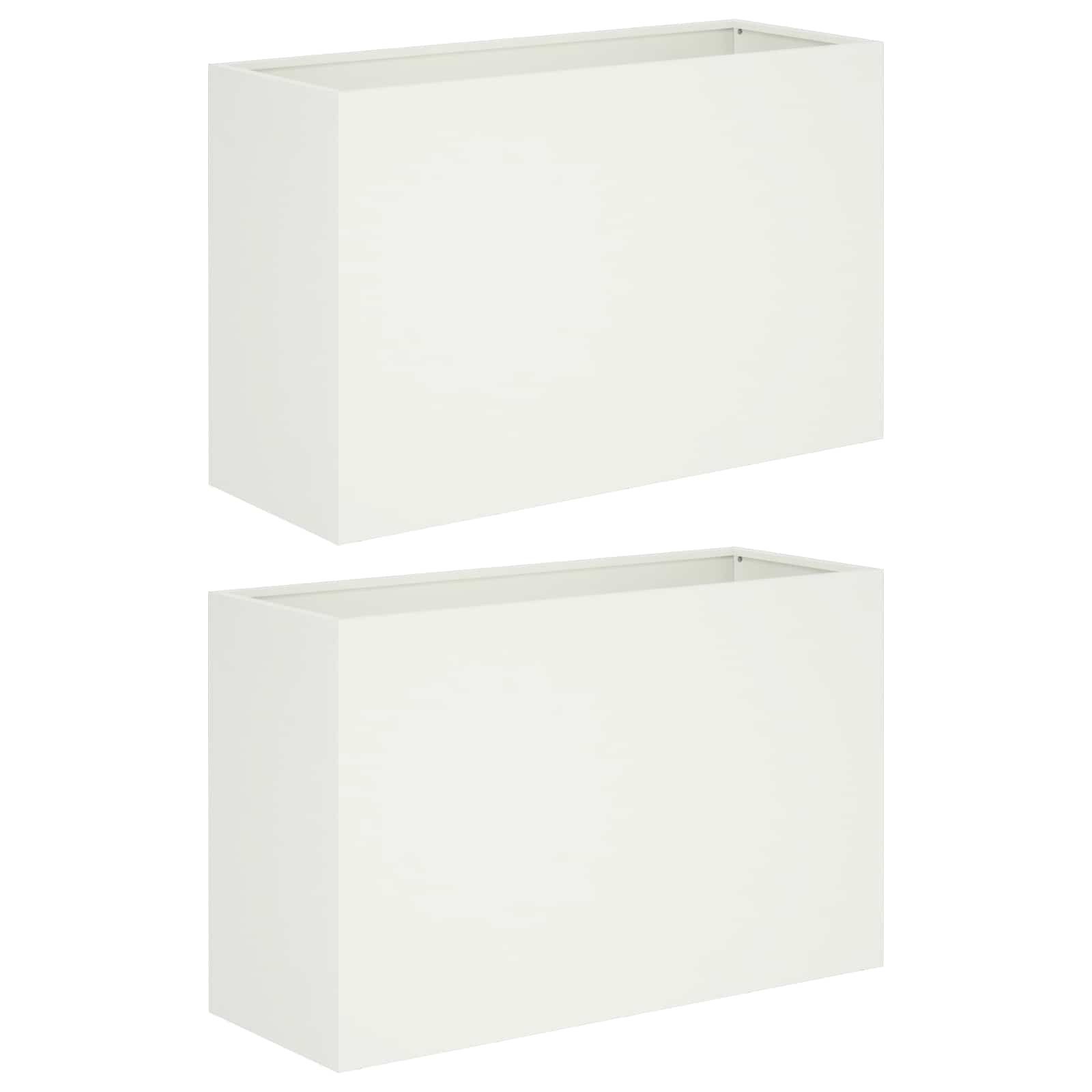 vidaXL Blumentopf Garten-Pflanzgefäß 2 stk. Weiß 80 x 30 x 50 cm (2 St)