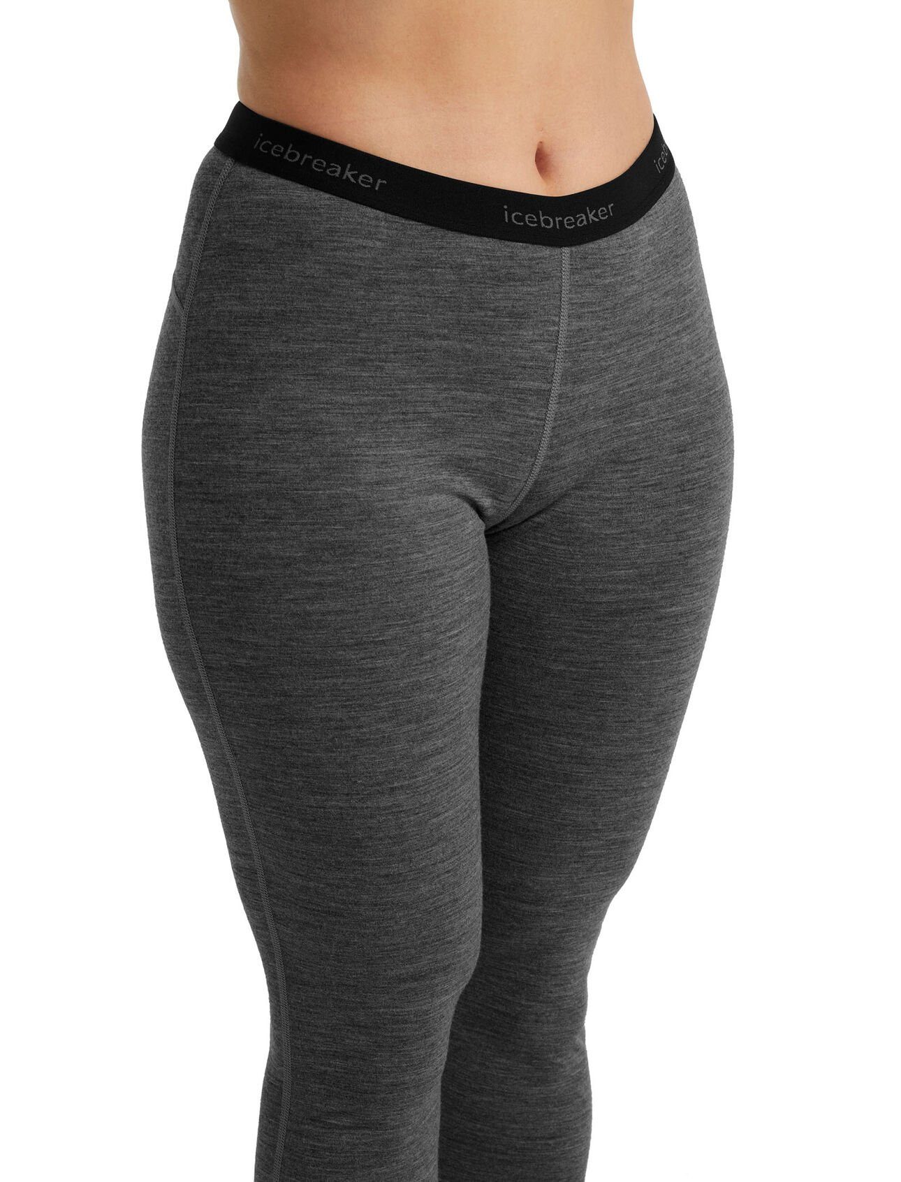 Icebreaker Leggings Unterwäsche 200 Oasis - Merinowolle, enganliegend - lang grau Damen