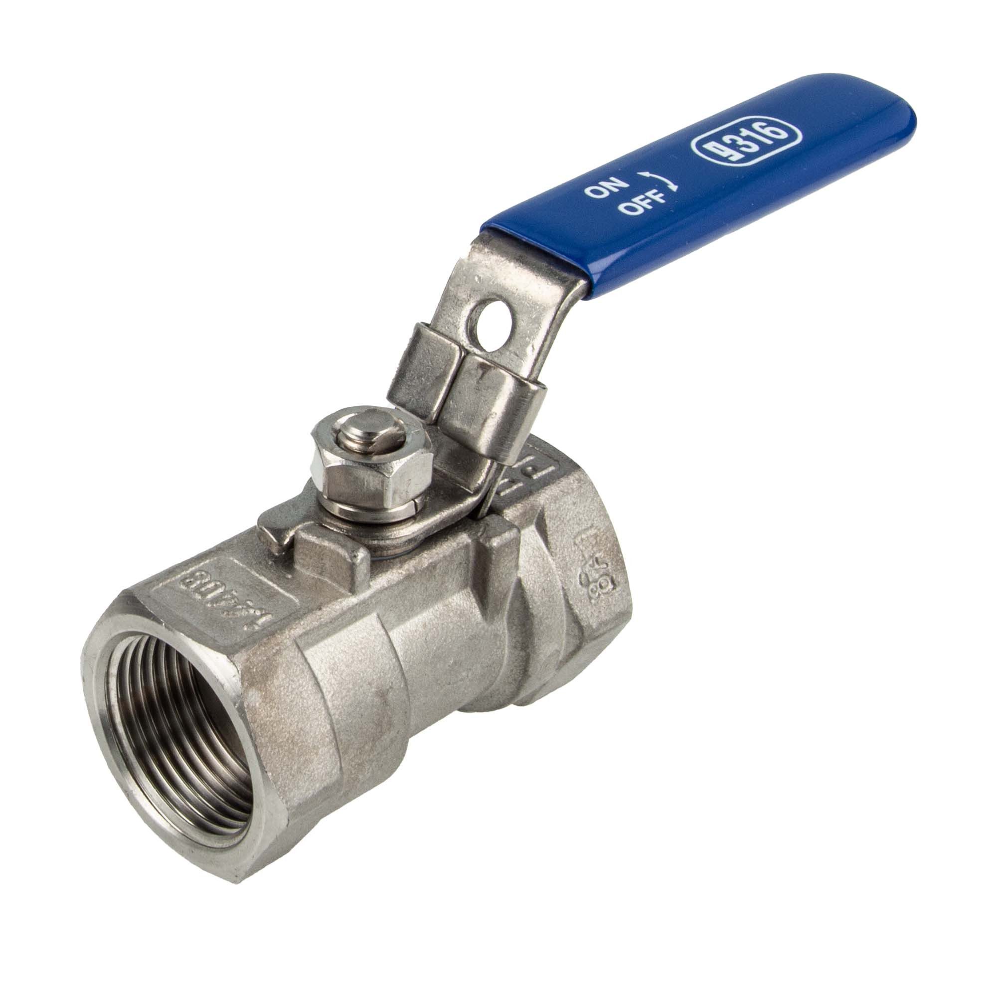 GEBO Kugelhahn Edelstahl einteilig, reduzierter Durchgang, beidseitig IG, Typ 603, absperrbar gegen unbefugte Nutzung