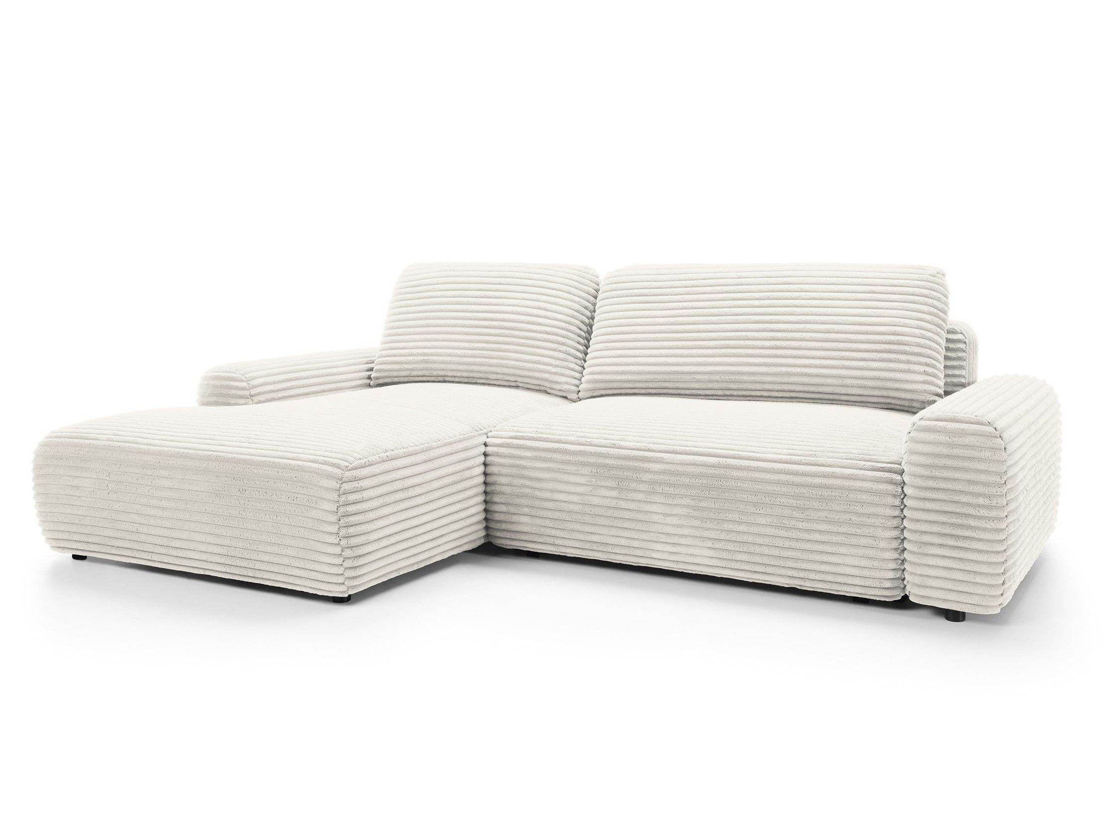 Goldstoff Ecksofa mit Schlaffunktion und Bettkasten, Cord Sofa - Modernes Schlafsofa, L-Form Schlafsofa mit Schlaffunktion und Bettkasten, moderner Cordstoff 2 Teile, pflegeleichtes Cordsofa mit Schlaffunktion in beige