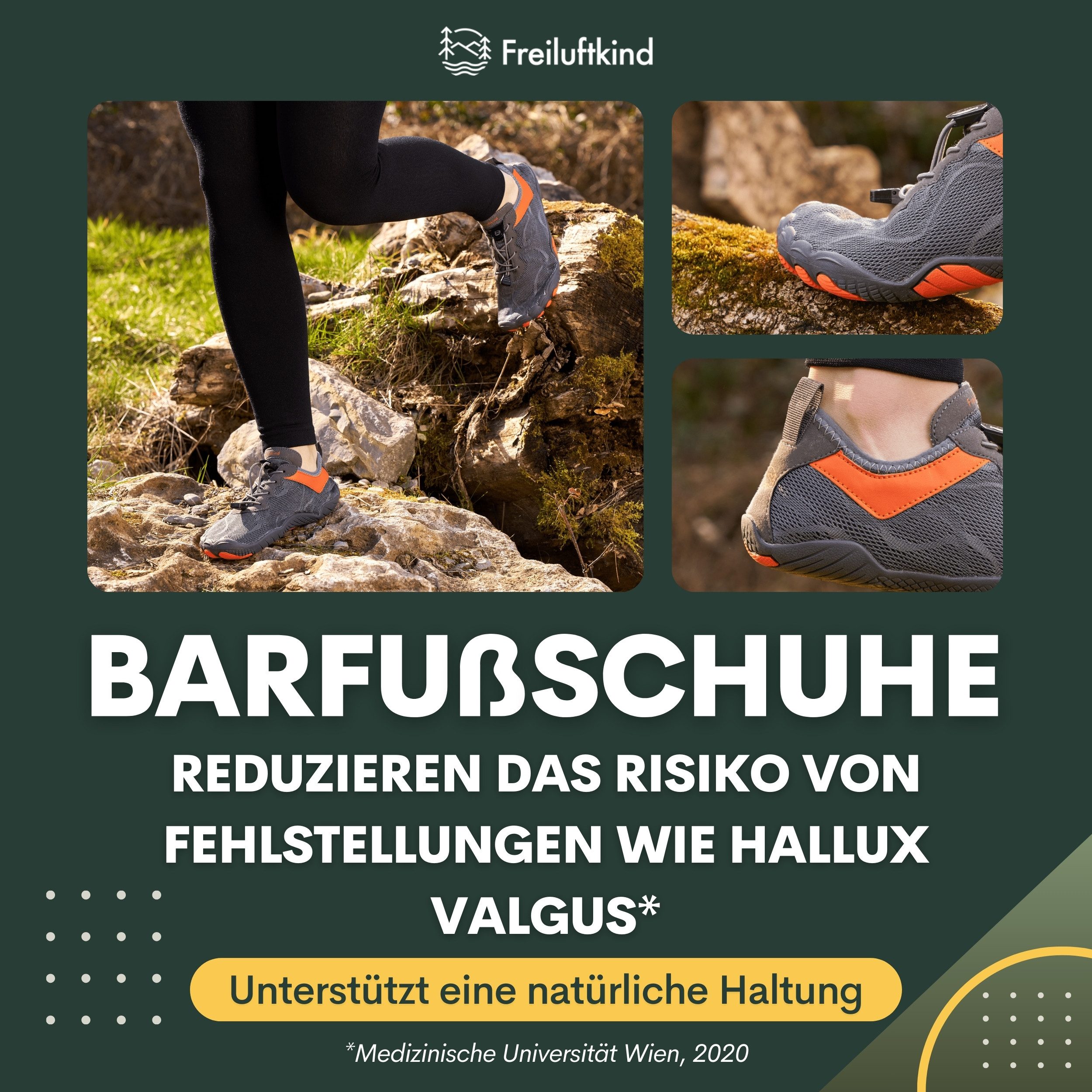 Freiluftkind Das Original – Kokoda rutschfeste Barfußschuhe Sneaker Schnellverschluss