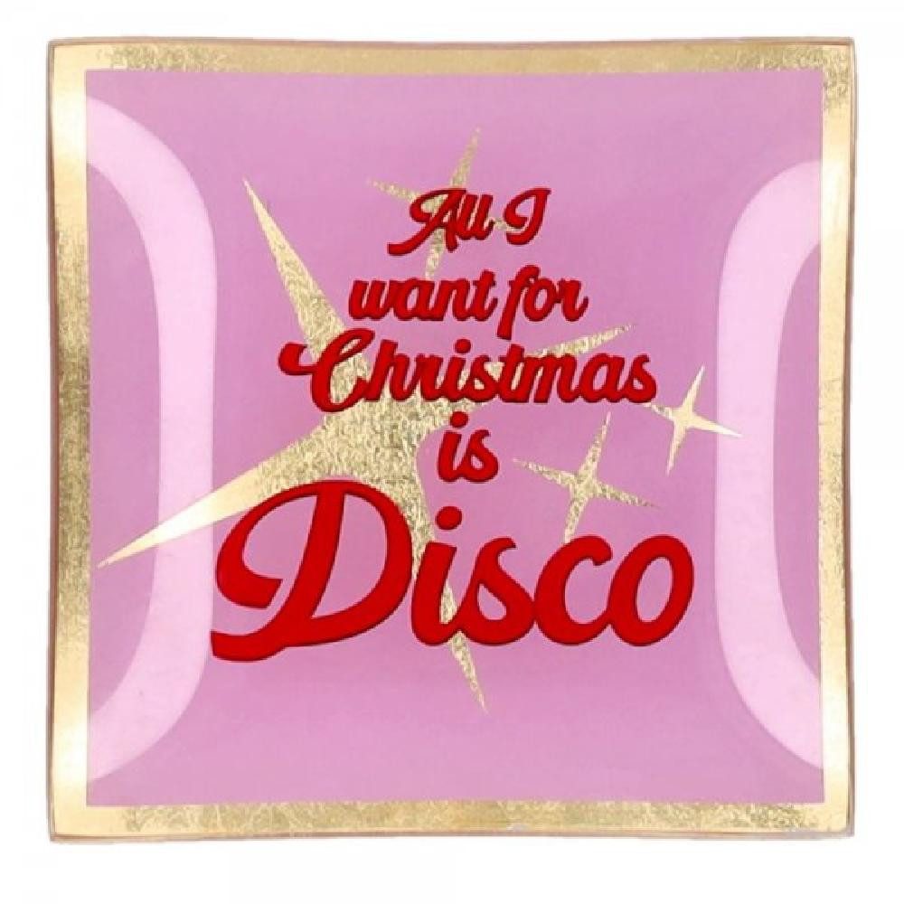 Giftcompany Geschirr Glasteller All I want for Christmas is Disco Rosa (10x günstig online kaufen