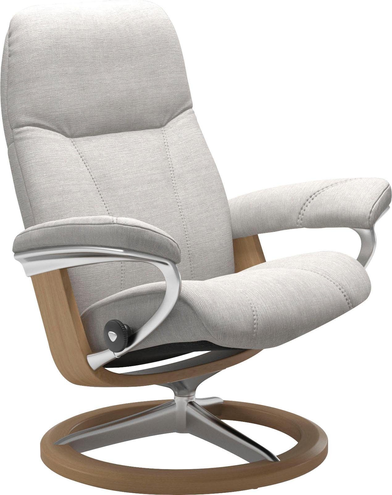 Signature M, Größe mit Base, Stressless® Consul, Eiche Gestell Relaxsessel