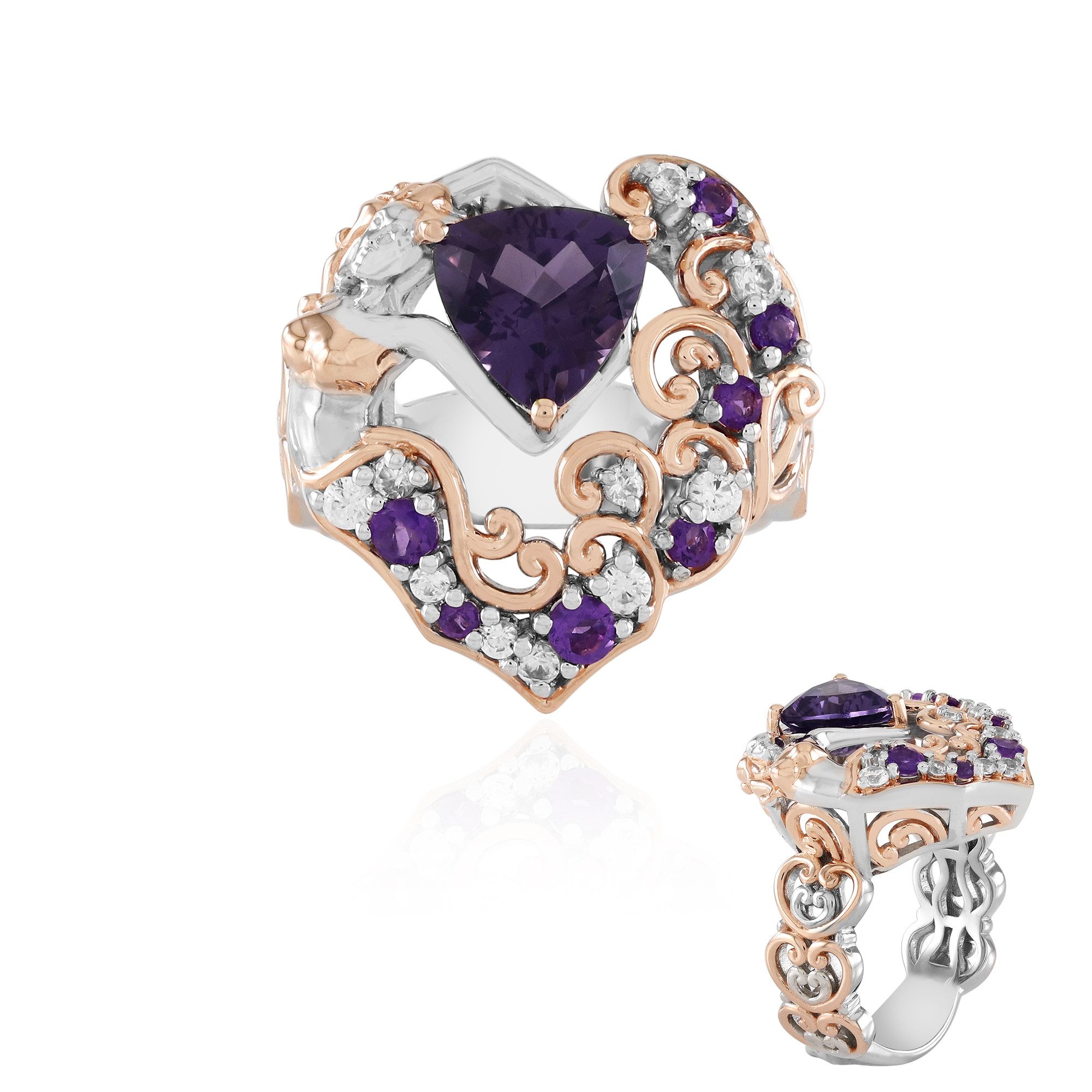 Cavill Silberring Schicker Amethyst Sterling Silber Ring (1-tlg)
