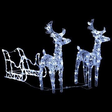 vidaXL Dekolicht Weihnachtsdekoration Rentiere mit Schlitten 240 LEDs Acryl