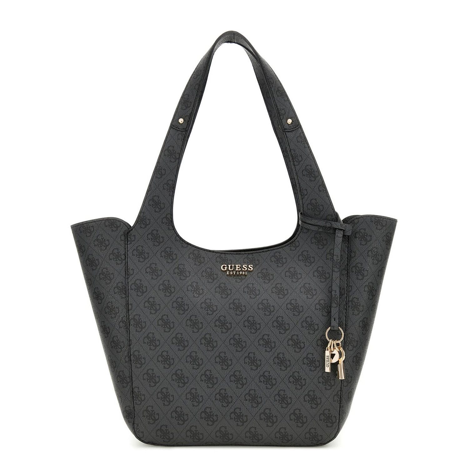 Guess Umhängetasche GUESS Shopper Handtasche Calista Coal Logo (1, 1-tlg., 1)