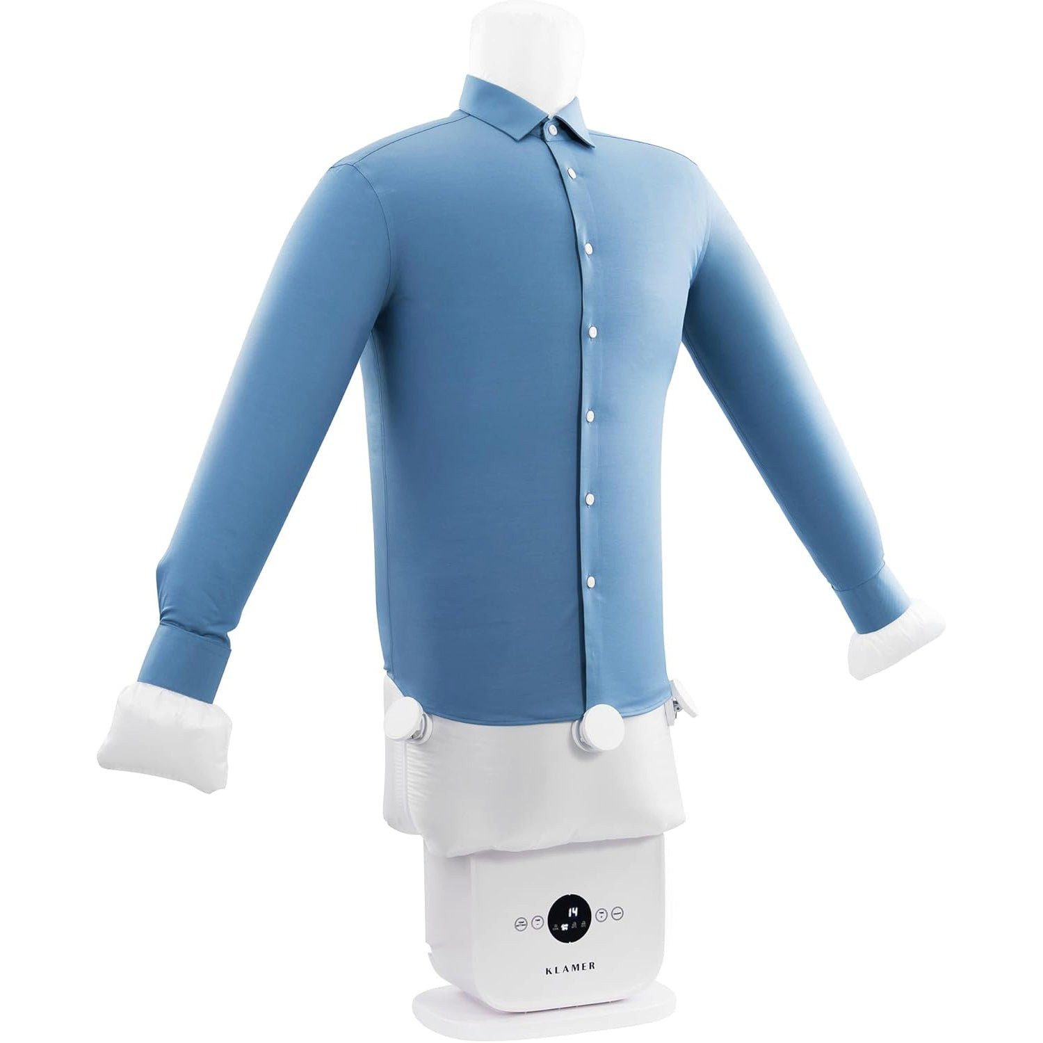 KLAMER Bügelsystem Hemdenbügler Pro 1400W Bügelpuppe mit Aufsätzen für Hemden, Hosen & S…, 1400 W, Präzise Temperatursteuerung, Intelligente Luft- und Heiztechnologie