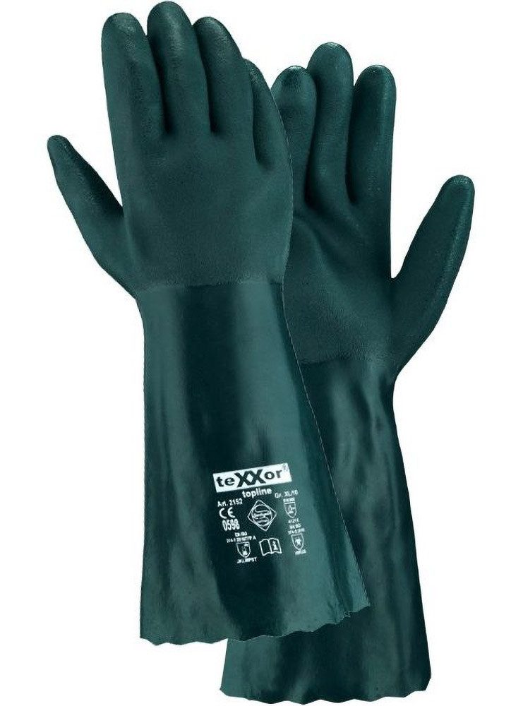 teXXor Arbeitshandschuh-Set Topline Chemikalienschutz-Handschuhe Pvc Grün