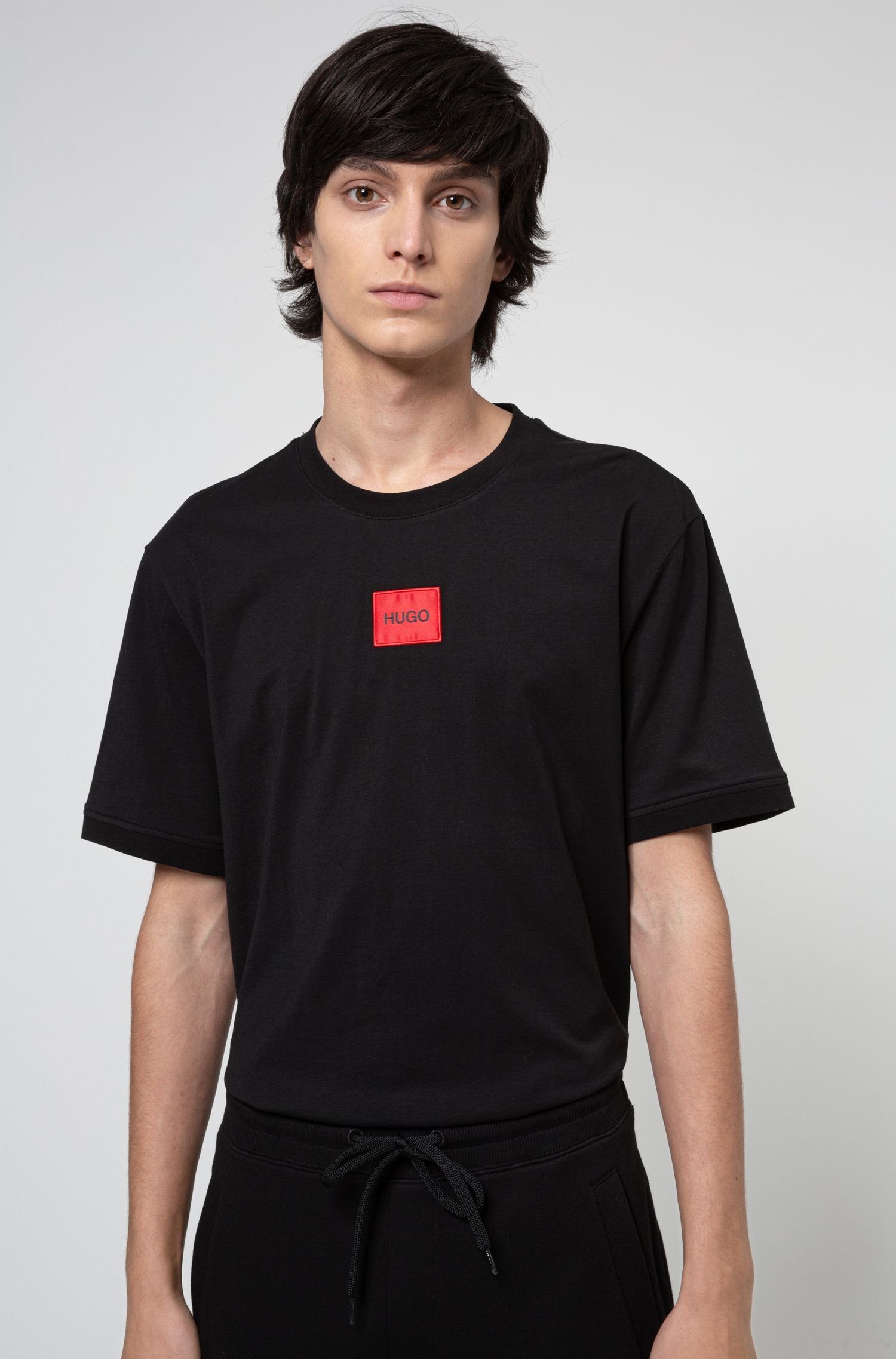 T-Shirt (1-tlg) Diragolino (001) HUGO Schwarz