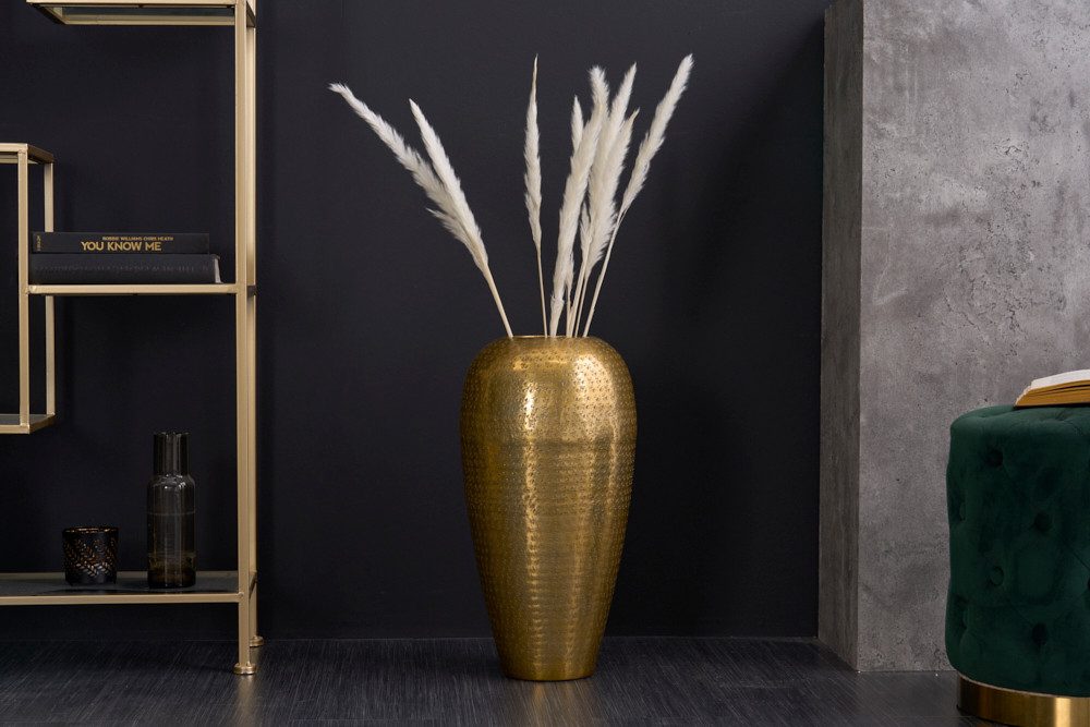 riess-ambiente Bodenvase ORIENTAL 50cm gold (Einzelartikel, 1 St), Deko · Blumen · Hammerschlag Design · Metall