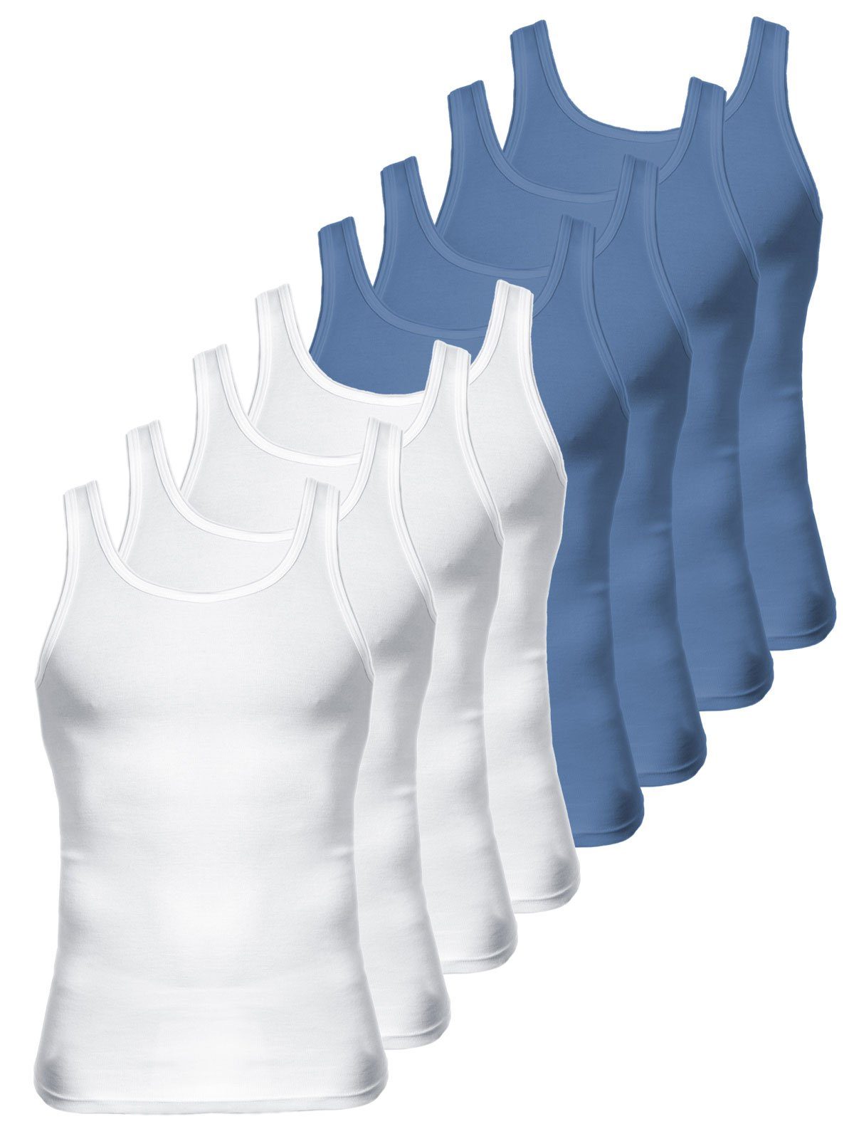 KUMPF Achselhemd 8er Sparpack Herren Unterhemd Bio Cotton (Spar-Set, 8-St) - weiss atlantis