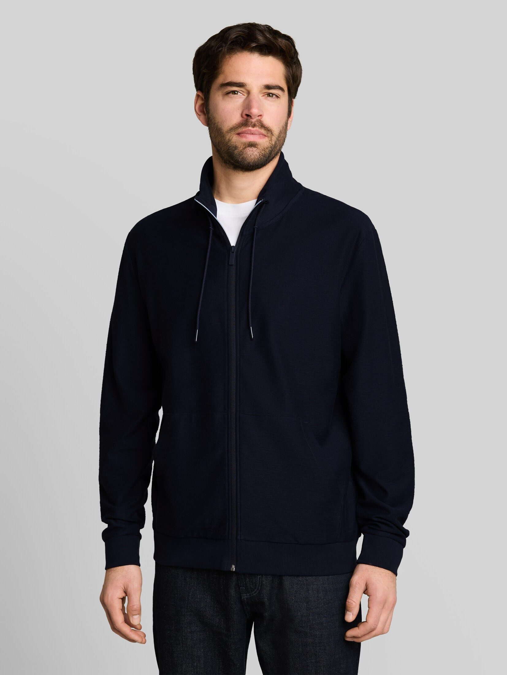 TOM TAILOR T-Shirt T-Shirt Sweatjacke mit Stehkragen