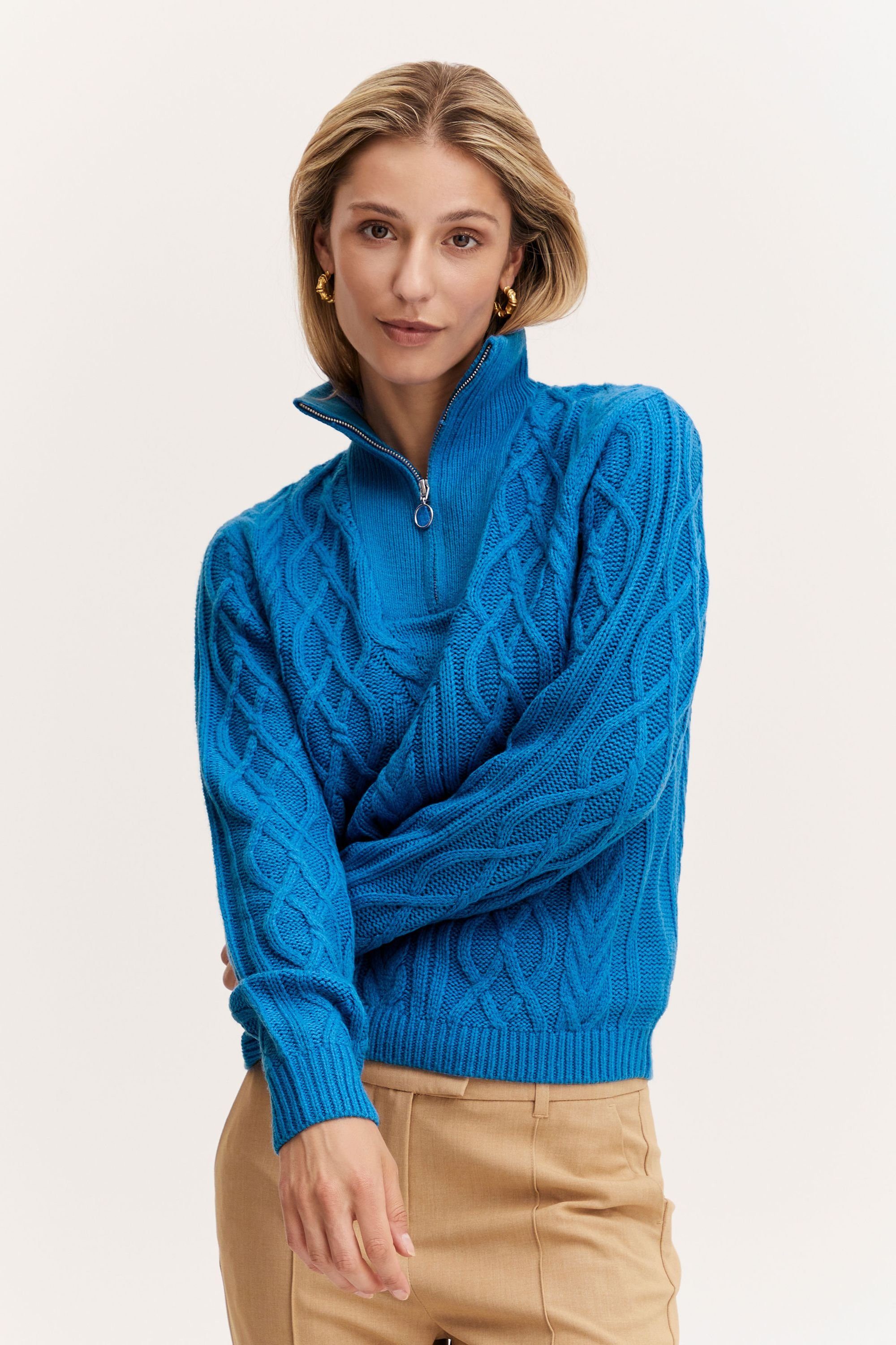 BYOTINKA CABLE 20811892 French b.young Blue - Strickpullover (184140)