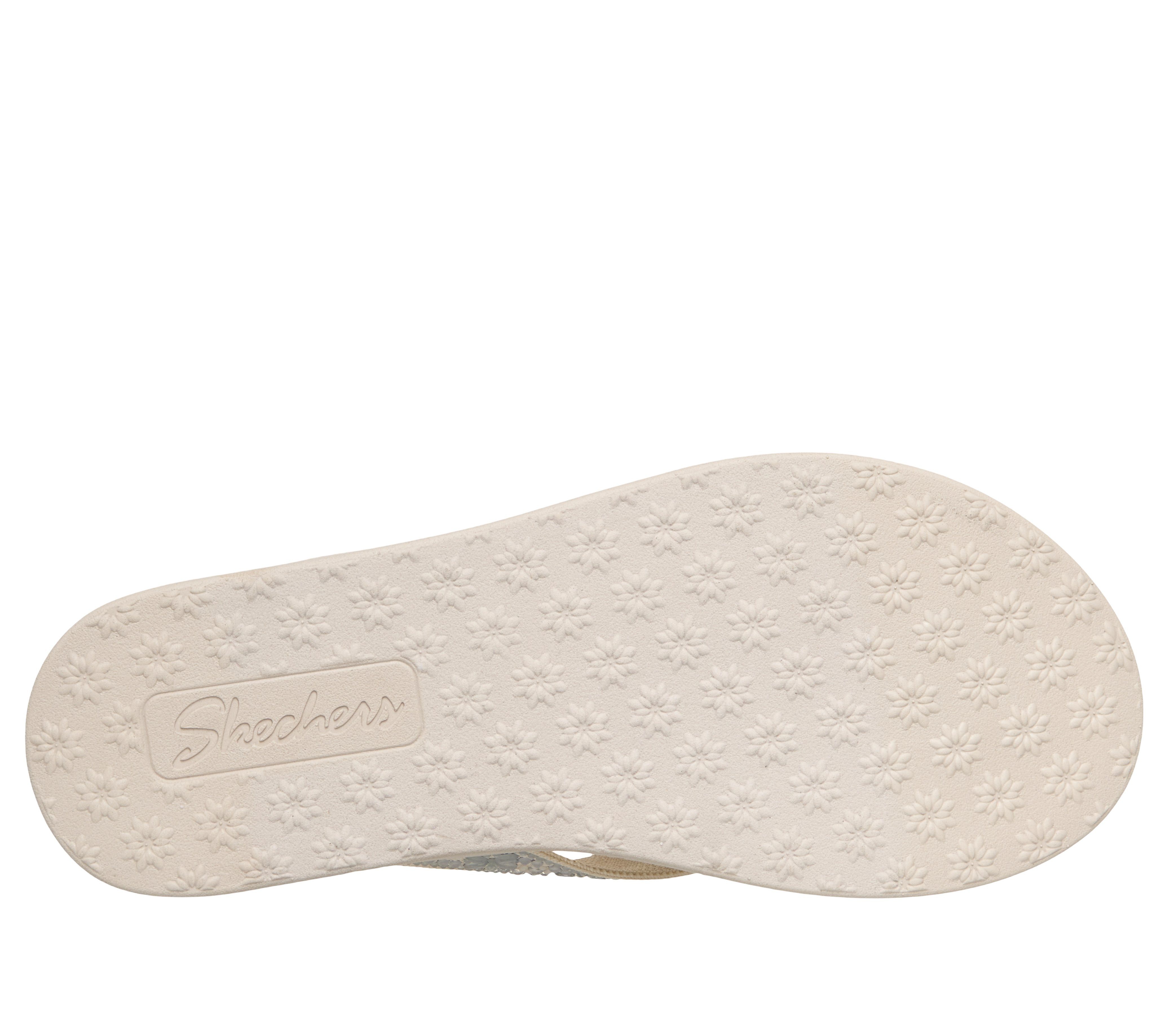 Skechers MEDITATION LUXE Zehentrenner Sommerschuh, Strandschuh, Urlaubsschuh mit Glitzersteine