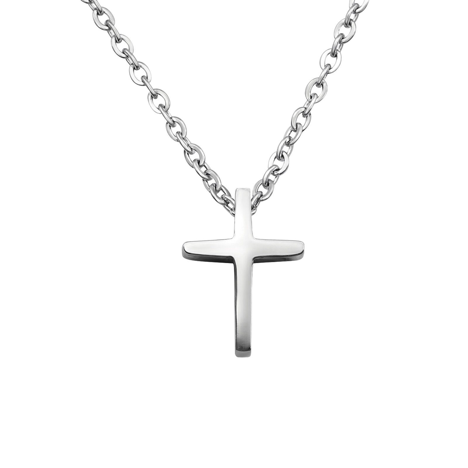 Kette mit Anhänger Kette mit kleinem Kreuz aus Edelstahl Unisex