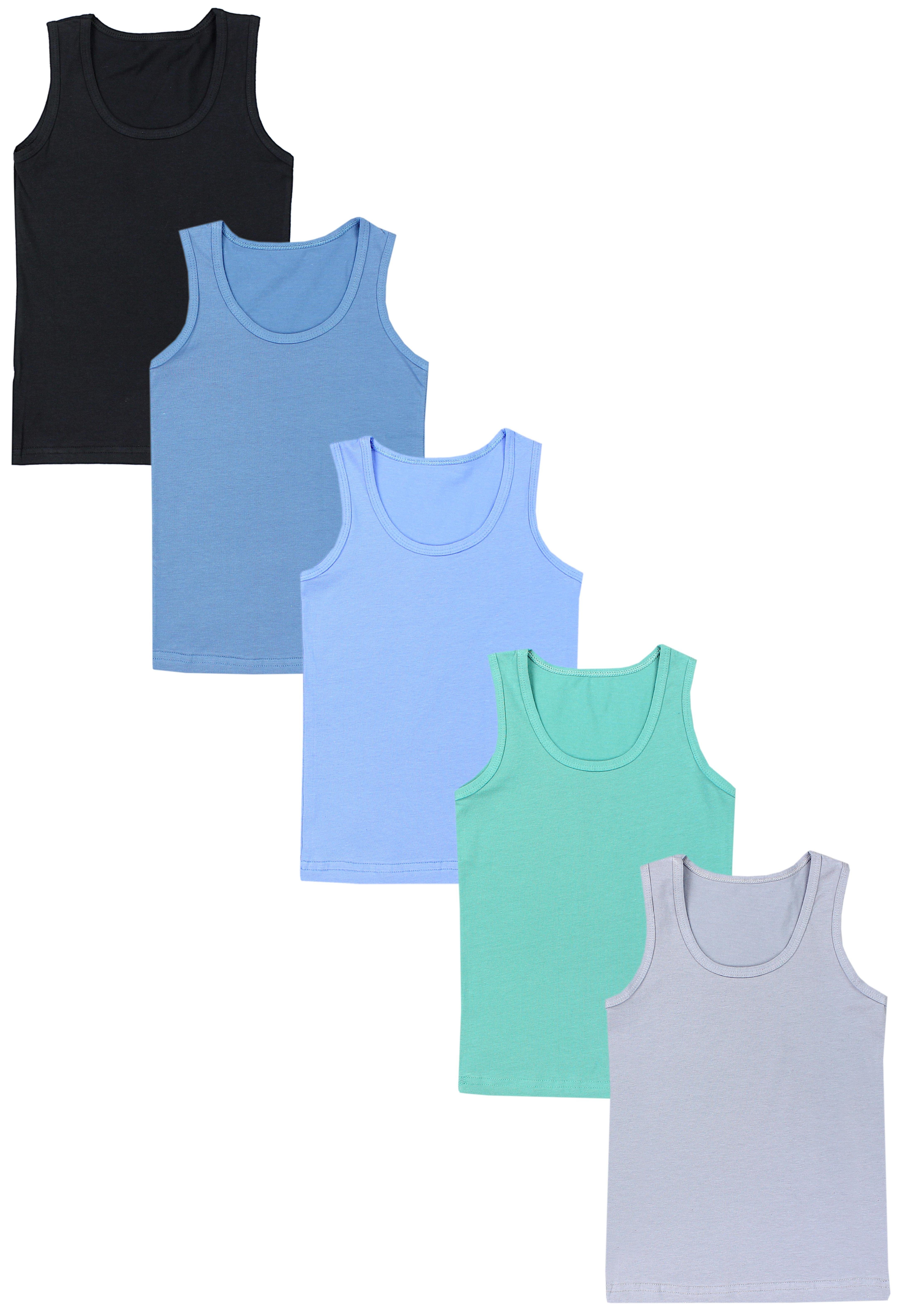 TupTam Unterhemd TupTam Kinder Jungen Unterhemd Ärmellos Tanktop 5er Pack Schwarz Blau Jeans Grün Grau