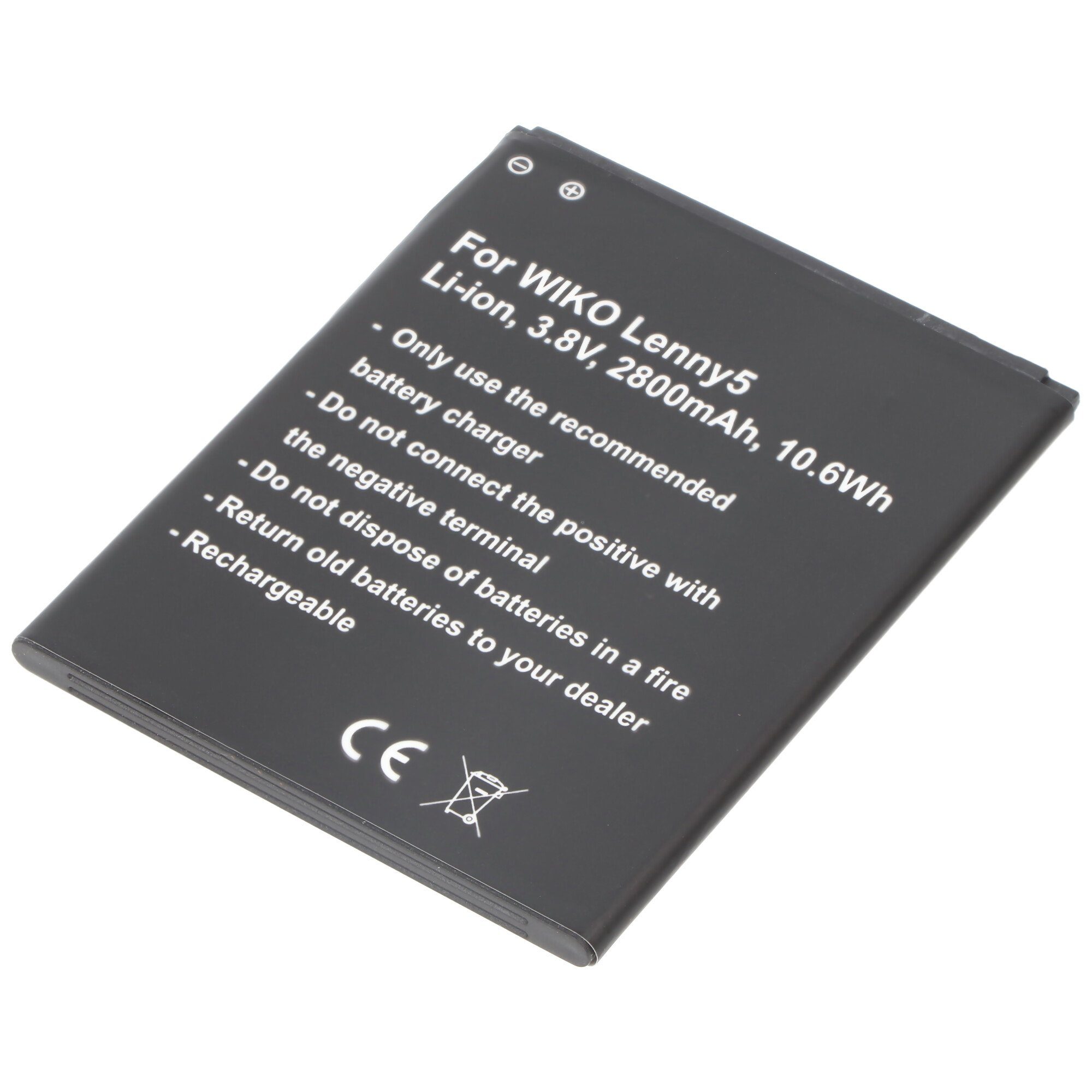 Akku passend für WIKO Lenny 5, Li-ion, 3,8V, 2800mAh, 10,6Wh Akku