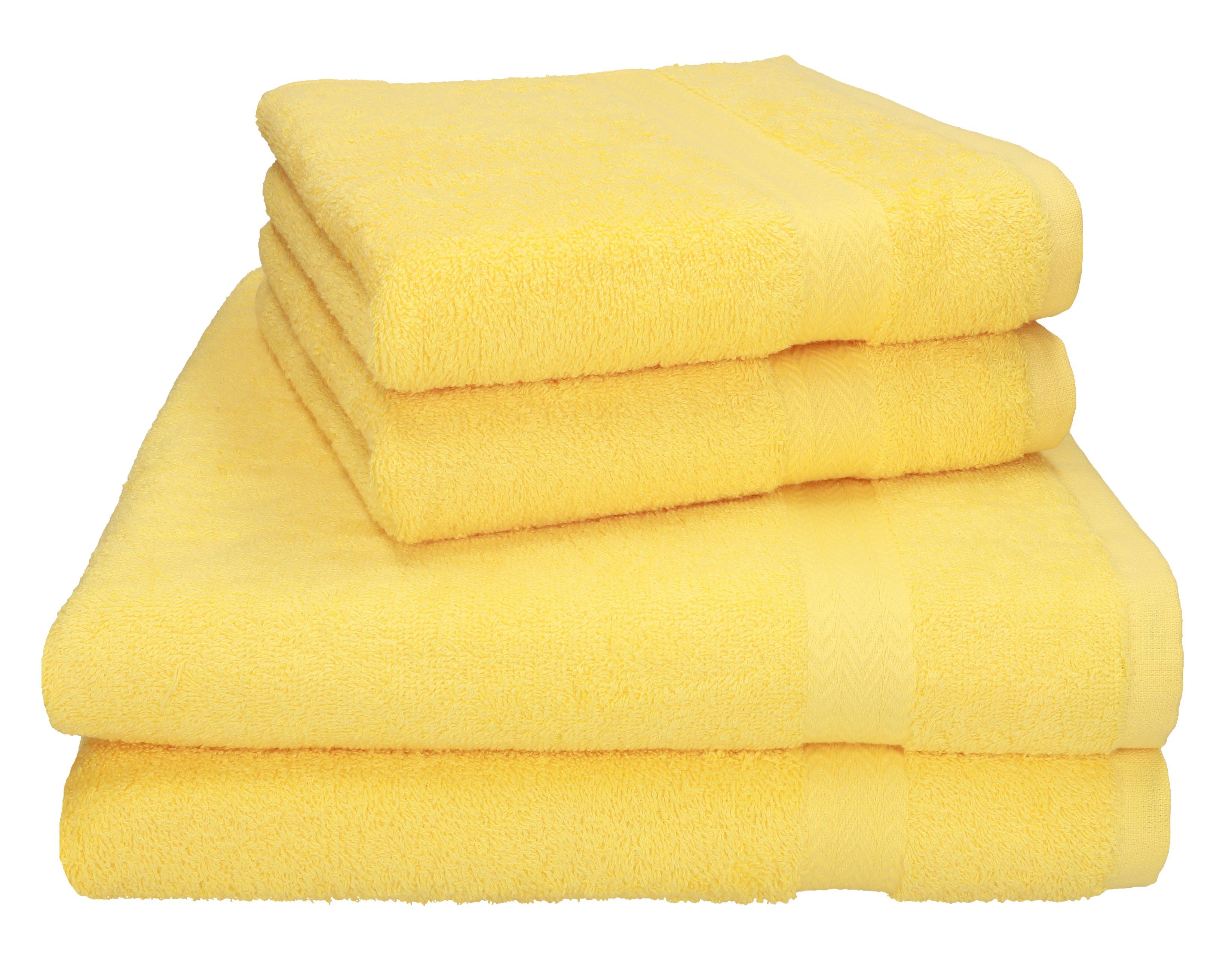 Betz Handtuch Set 4-tlg. PREMIUM 2 Handtücher und 2 Duschtücher, 100% Baumwolle, (4-tlg) gelb
