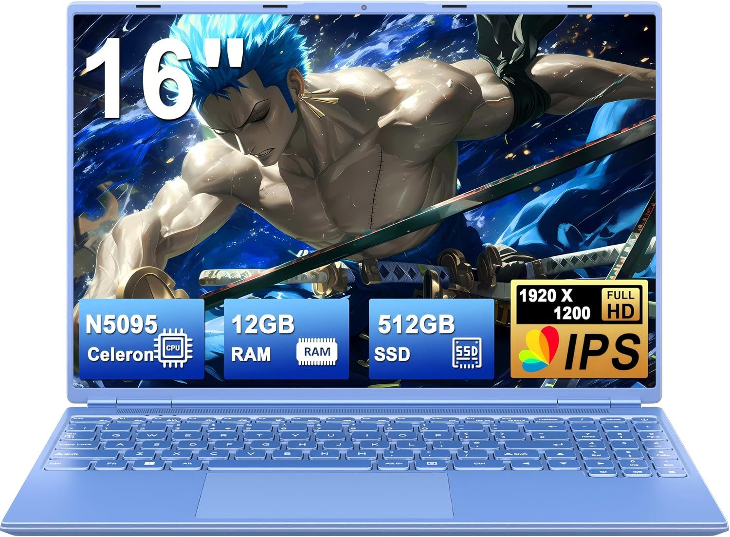 bvate Laptop 12GB 512GB 1TB SSD Espansione Notebook 16 Pollici N5095 Notebook (40,64 cm/16 Zoll, N5095, N5095, 12 GB, 512 GB SSD, 180° Scharnierdesign Notebook/Deutsche Tastaturaufkleber/Gaming Laptop)