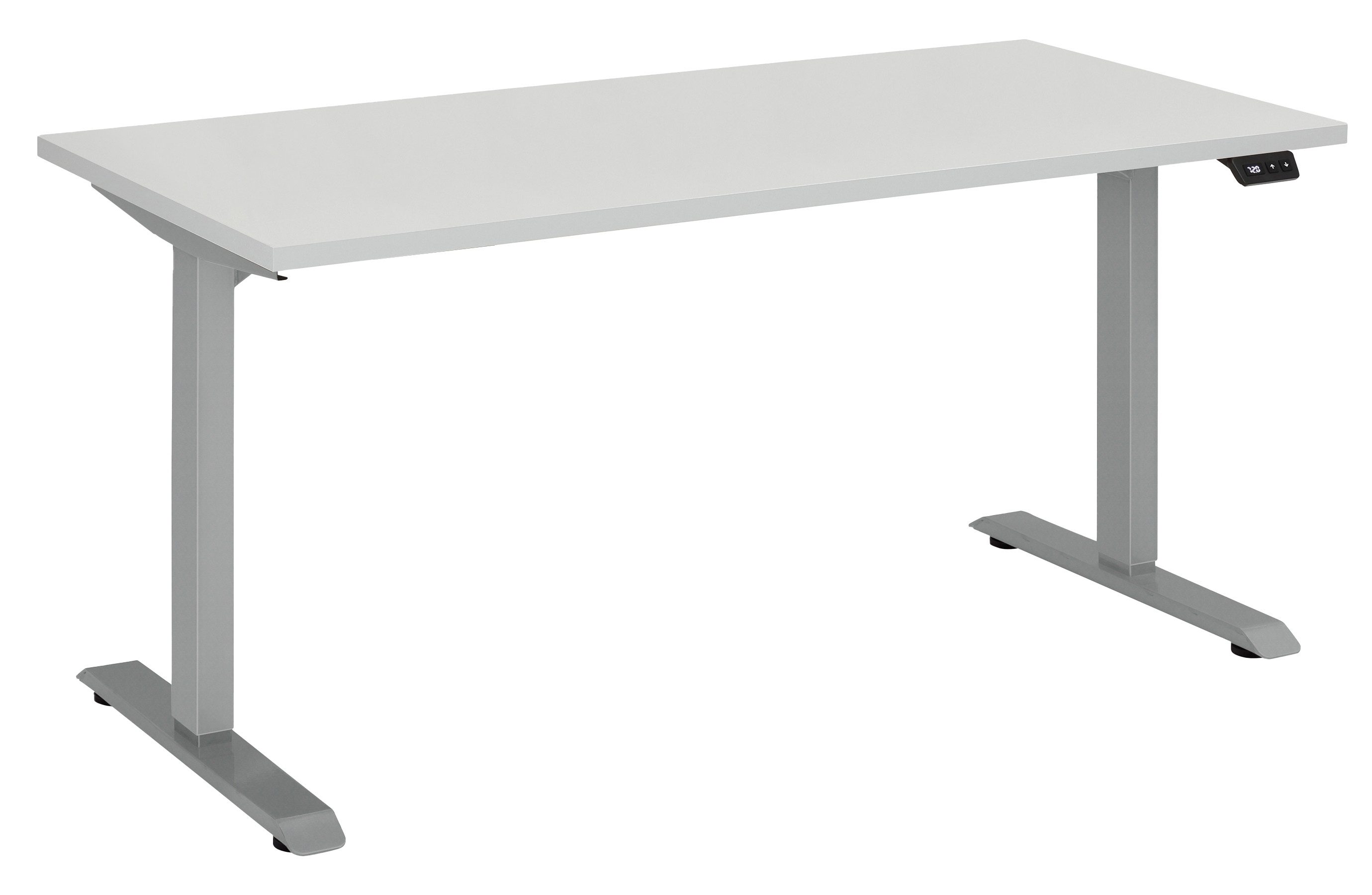 Maja Möbel Schreibtisch e-desk, in platingrau/alu - 160x72x80 (B/H/T) elekt günstig online kaufen