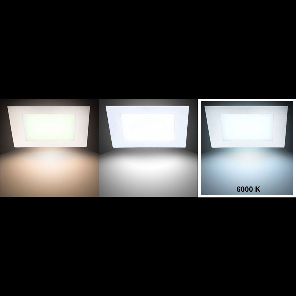 Kaltweiß, Einbau Panel Panel, Alu 6 V-TAC Decken Wand LED-Leuchtmittel LED Raster Watt verbaut, fest Strahler Beleuchtung LED