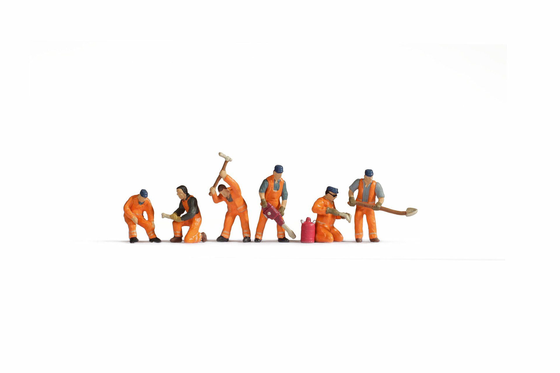 NOCH Dekofigur Gleisbautrupp, handbemalte Modellbau-Figuren, Set