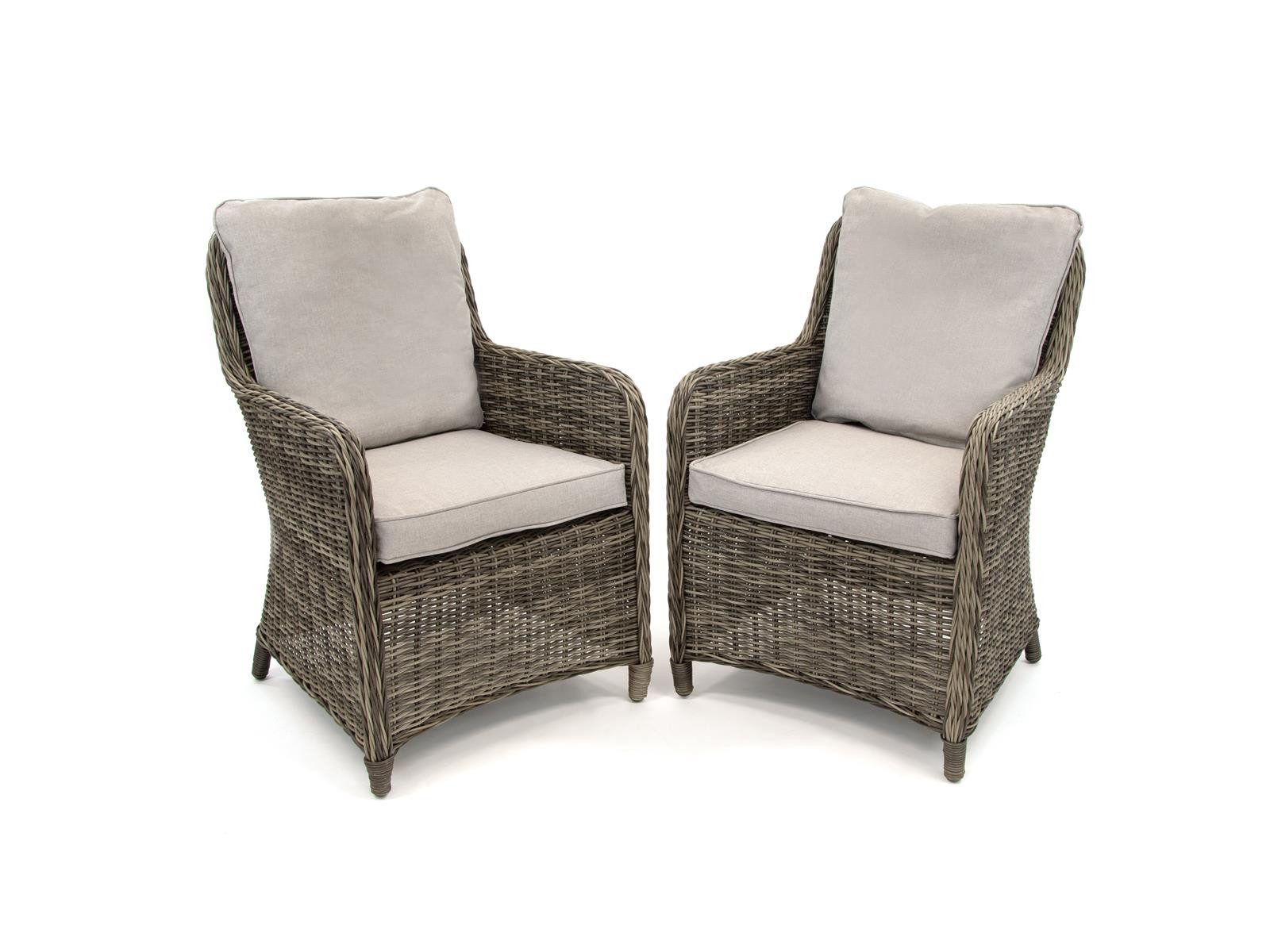 Green Spirit Gartensessel »Ria« 2er Set Gartenstühle Rattan Armlehnen Lounge Кресла Stühle (Set, 2-St., 2x Кресла), Polyrattan, grau, wetterfest - Garten, Terrasse, Balkon
