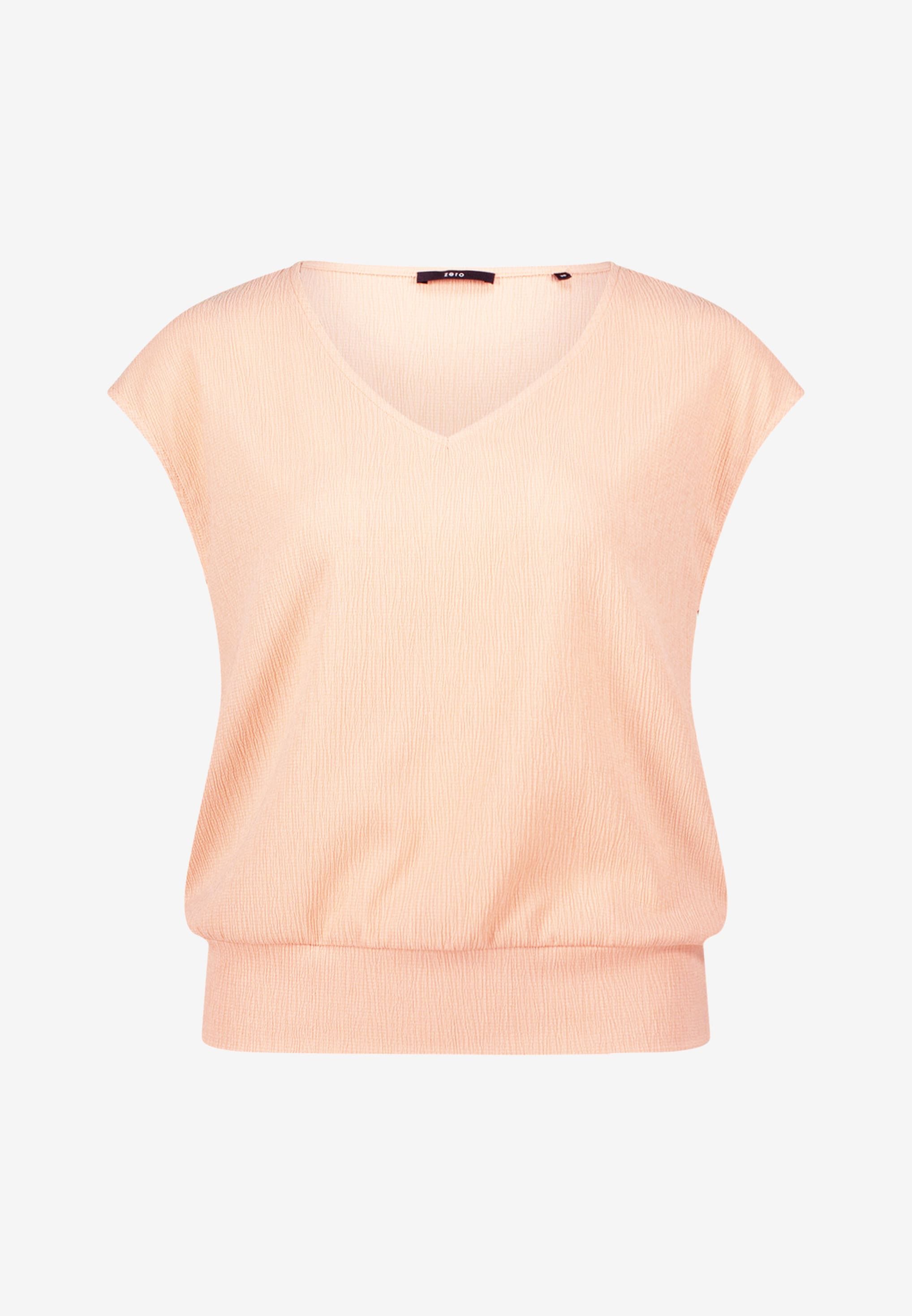 Zero T-Shirt Plissee-Shirt mit V-Ausschnitt