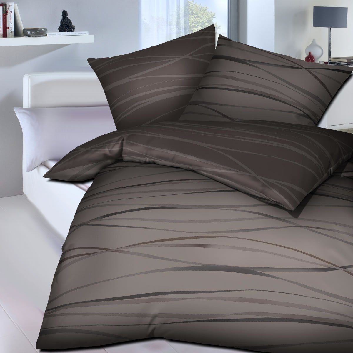 Kaeppel Bettwäsche Essential Motion 584-606 braun, günstig online kaufen