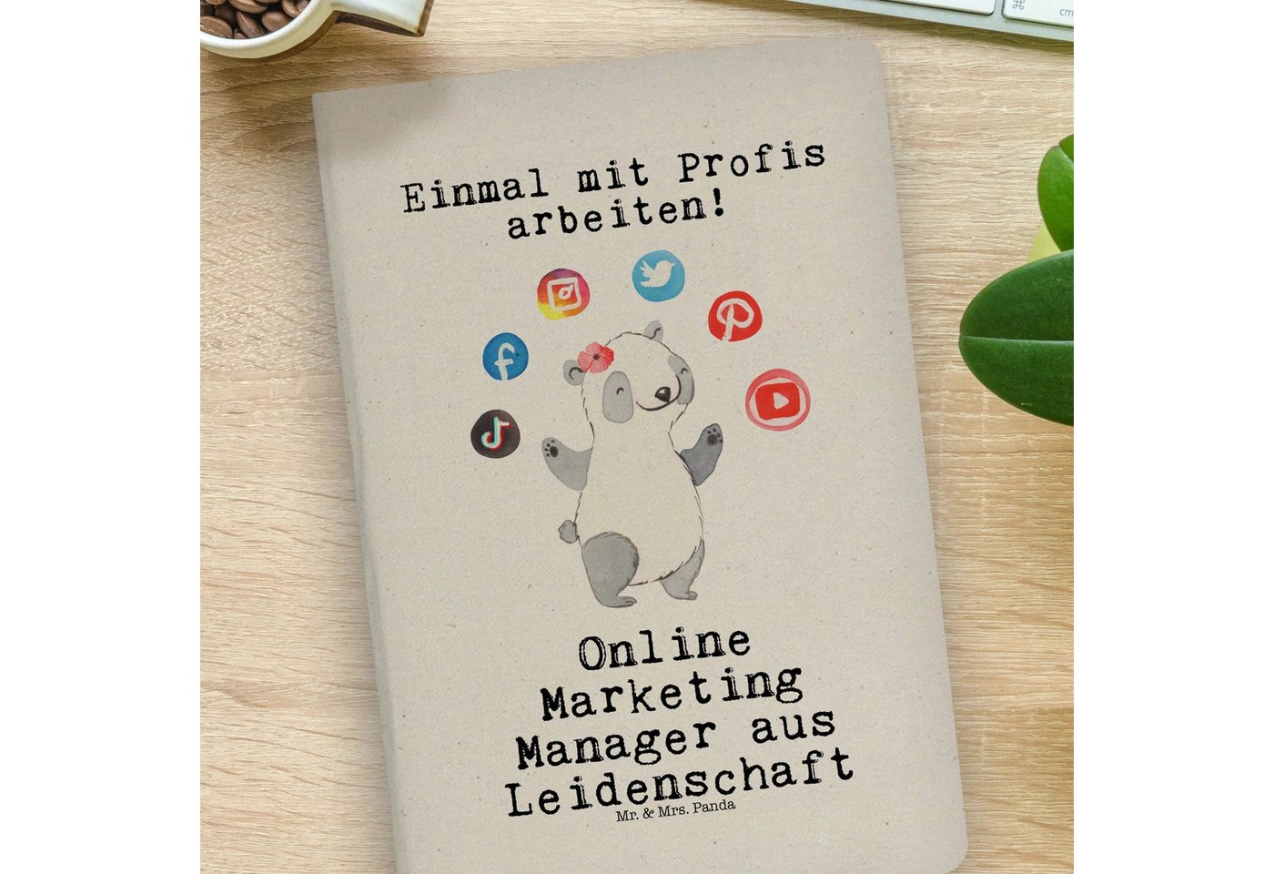 Thumbnail - Mr. & Mrs. Panda Notizbuch Online Marketing Manager Leidenschaft - Transparent - Geschenk, Digit Mr. & Mrs. Panda, Langl...