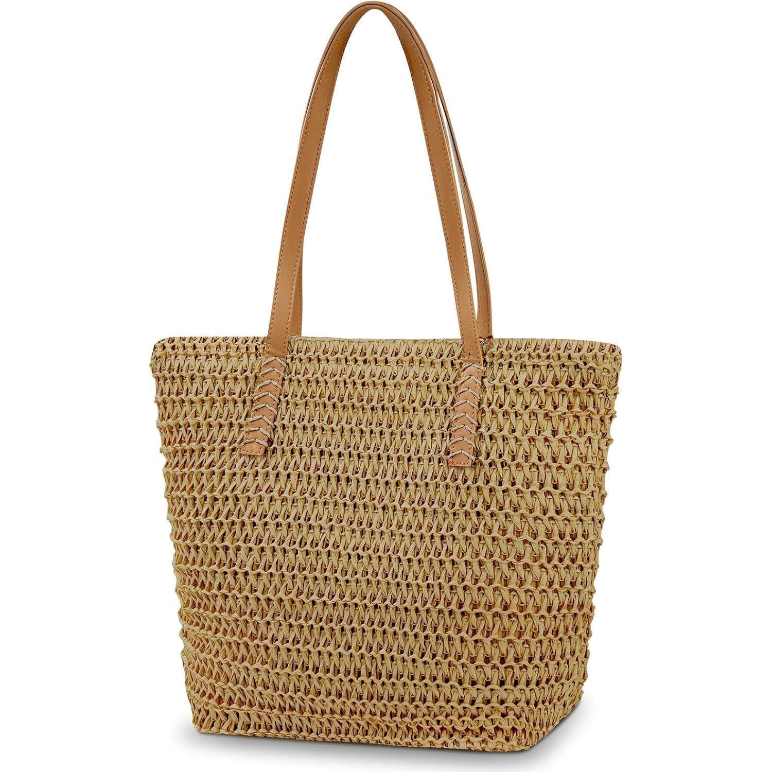 LuxusKollektion Strandtasche Strohtasche Strandtasche Damen Stroh Handtasch günstig online kaufen