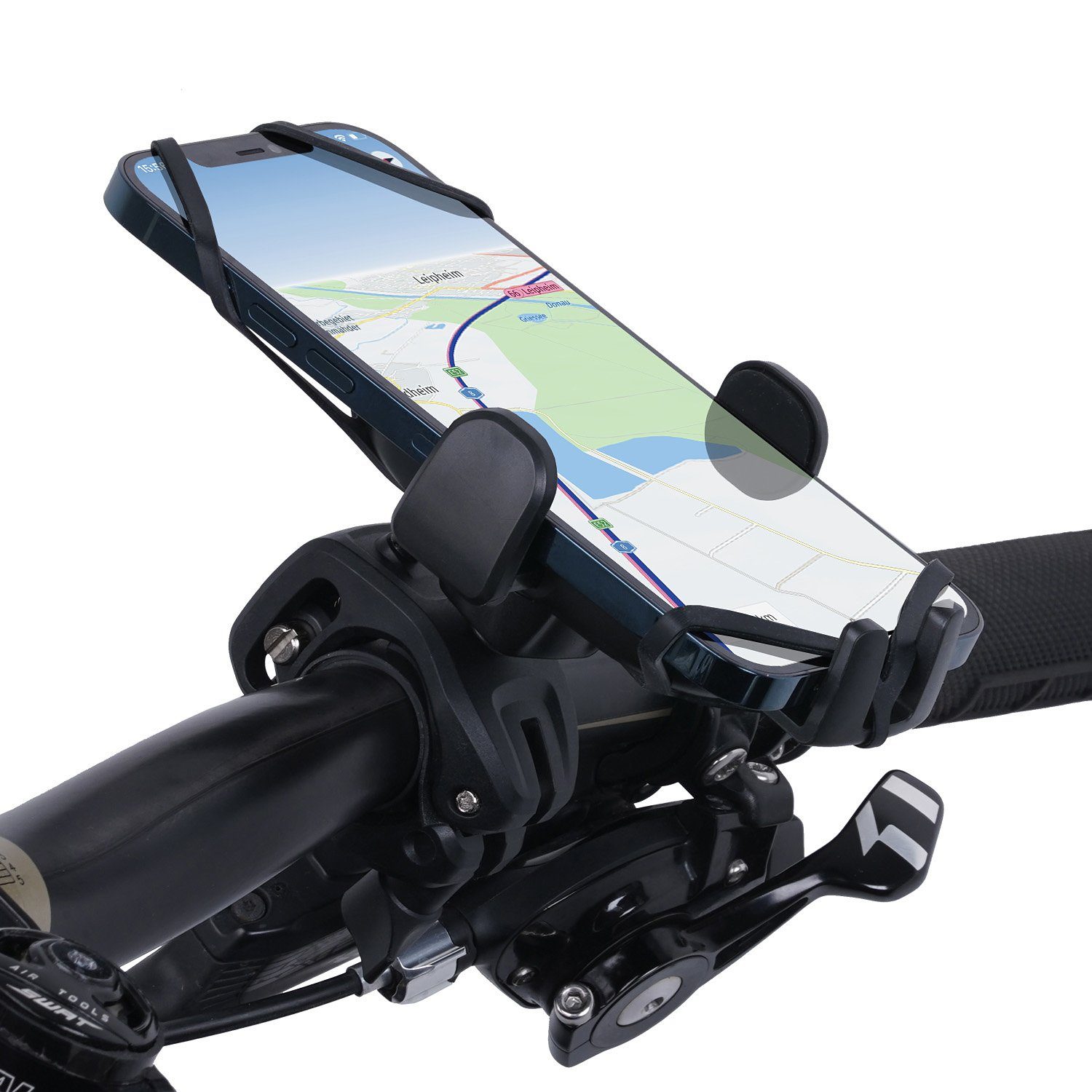 zggzerg Handyhalter für Motorrad Fahrrad 360 Drehung iPhone Samsung  Smartphone Handy-Halterung, (bis 7,00 Zoll, Für iPhone / Samsung / Huawei /  XIAOMI Serie Telefon, 360° Verstellbare)