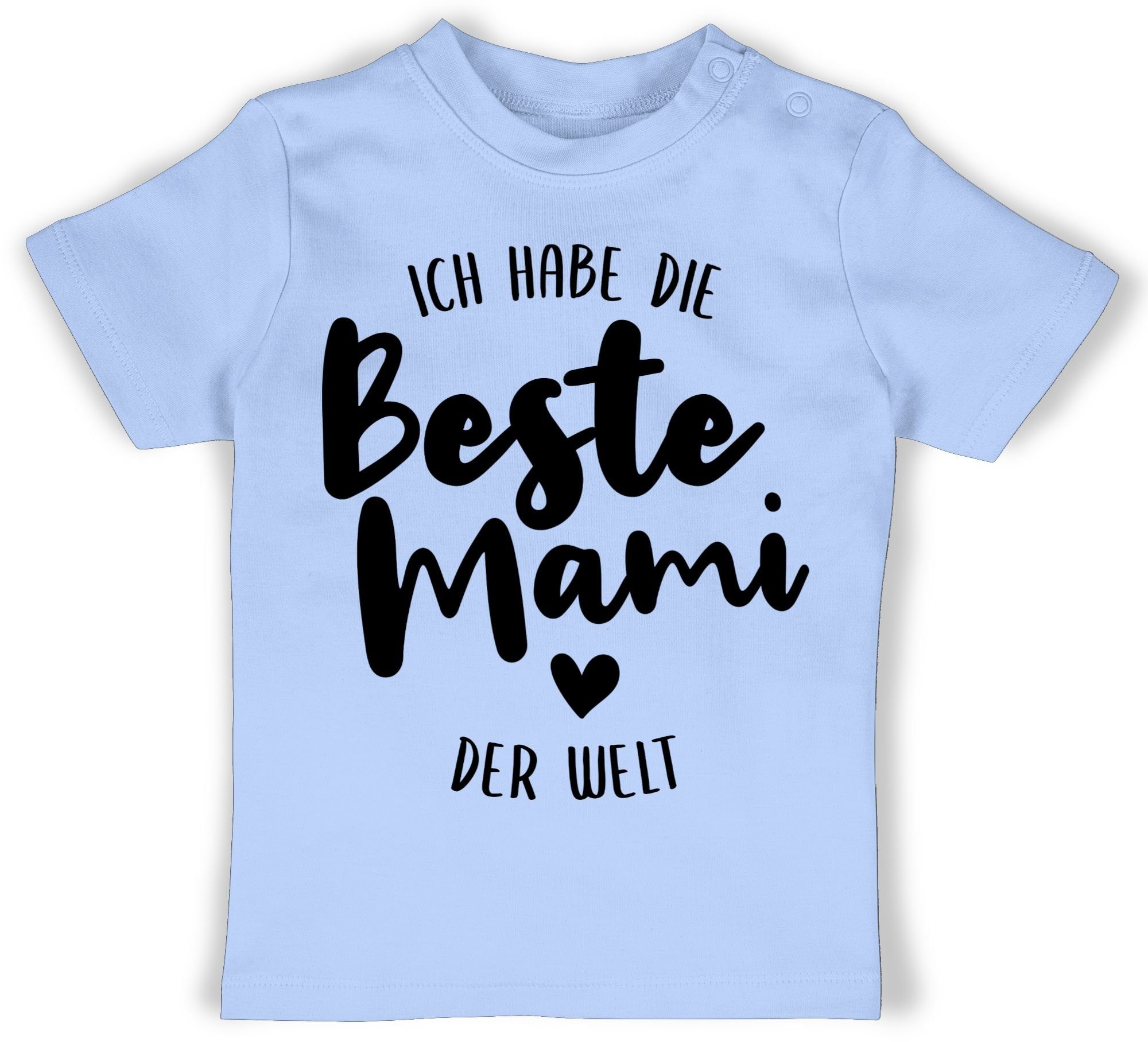 Shirtracer T-Shirt Ich habe die beste Mami der Welt schwarz Muttertagsgeschenk 3 Babyblau