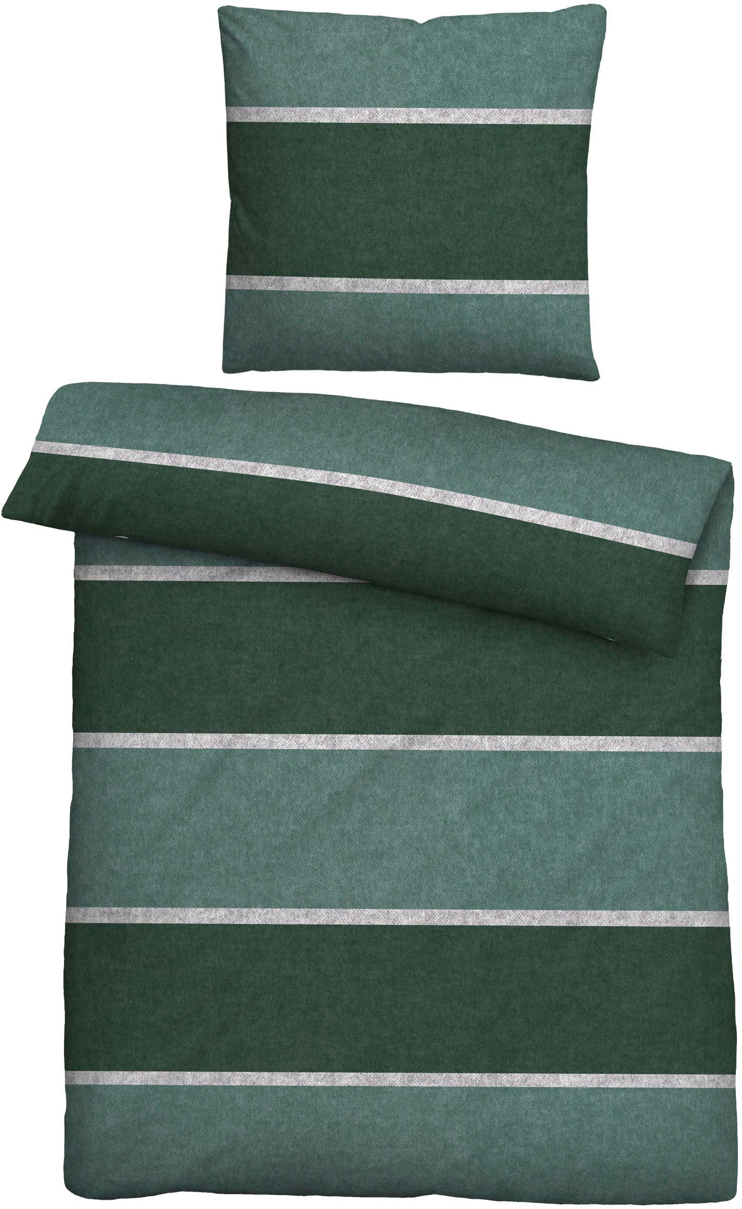 Biberna Bettwäsche Jonas, Flanell, 2 teilig, günstig online kaufen