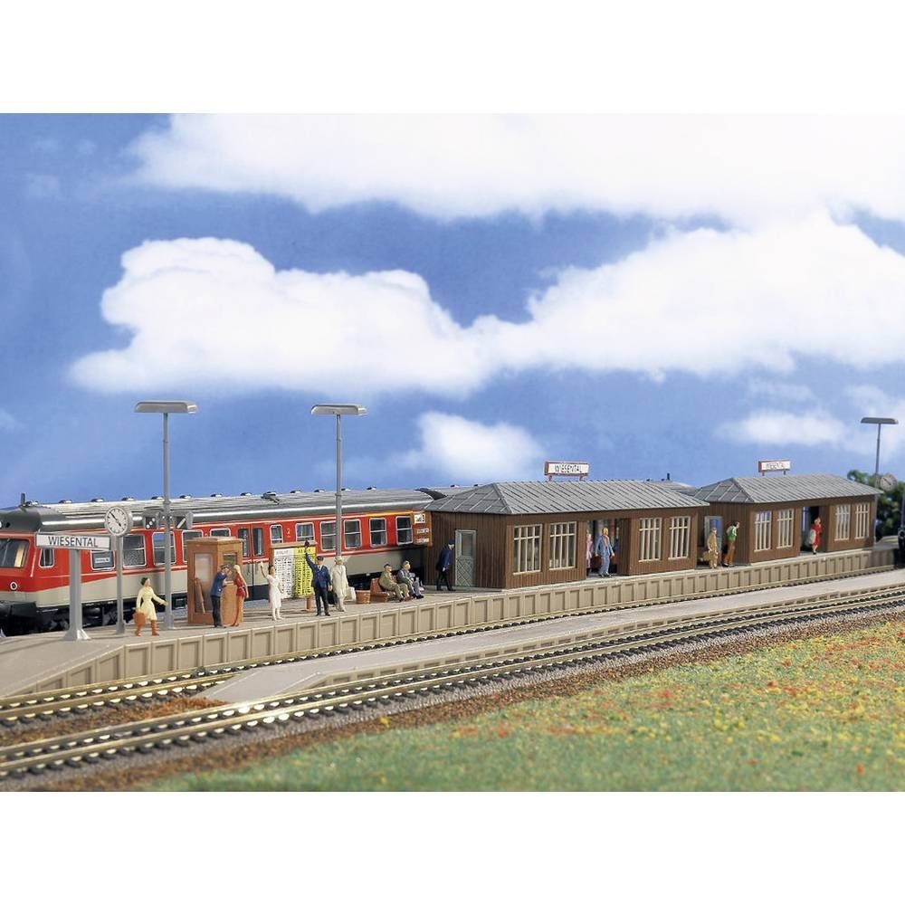 Modelleisenbahn-Set H0 Bahnsteig Wiesental mit zwei Wartehallen