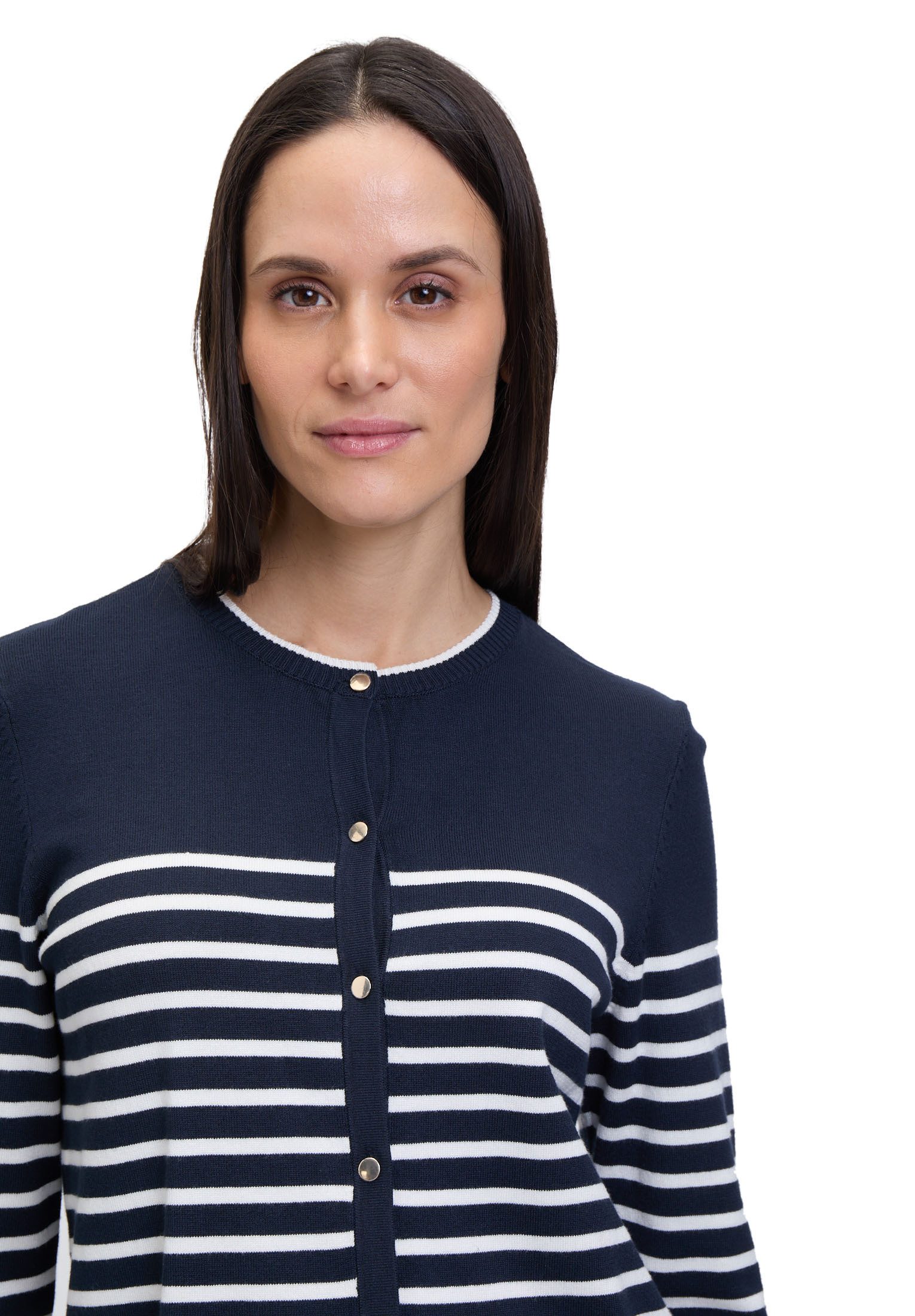 Betty Barclay Strickjacke Damen mit Streifen (1-tlg) Knöpfe
