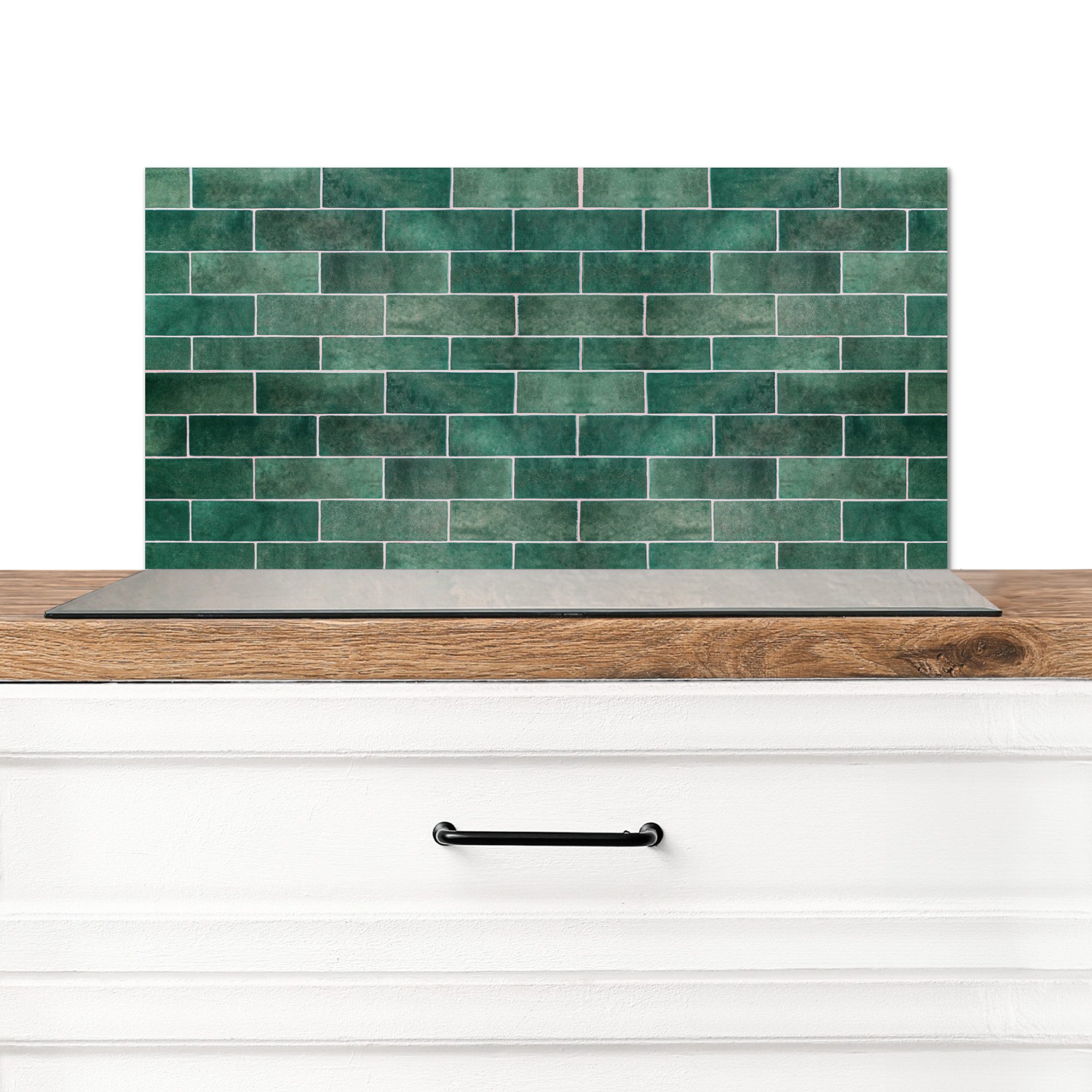 MuchoWow Küchenrückwand Fliesen - Grün - Design - Strukturen, (1-tlg), Spri günstig online kaufen