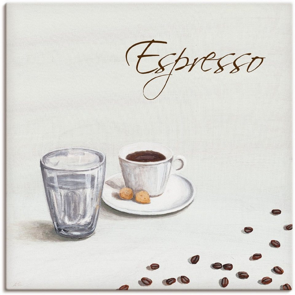 Artland Wandbild Espresso III, Getränke (1 St), als Alubild, Leinwandbild,  Wandaufkleber oder Poster in versch. Größen