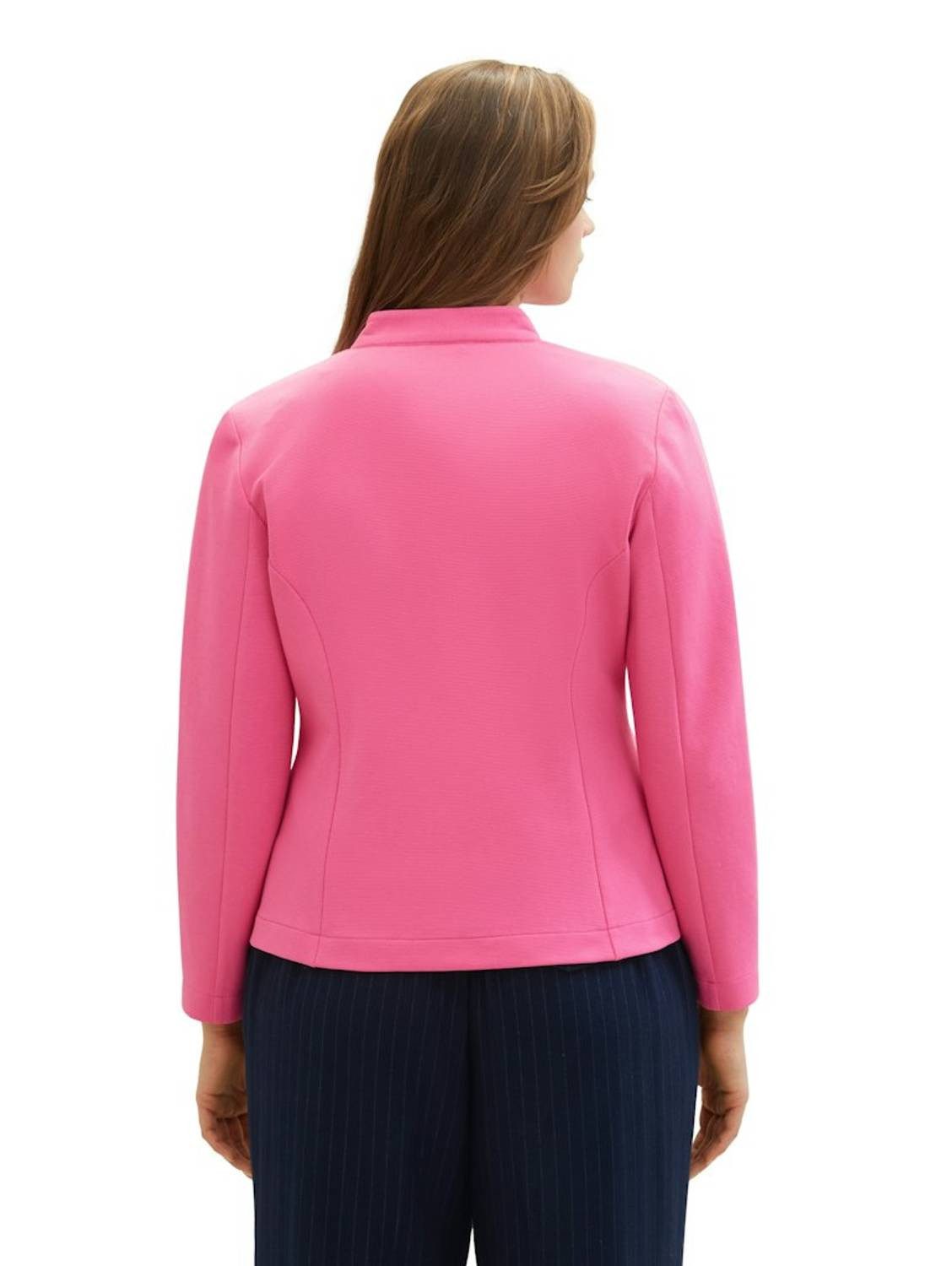 TOM TAILOR Blusenblazer pink Nachhaltige Baumwollmischung mit Ottoman-Struktur