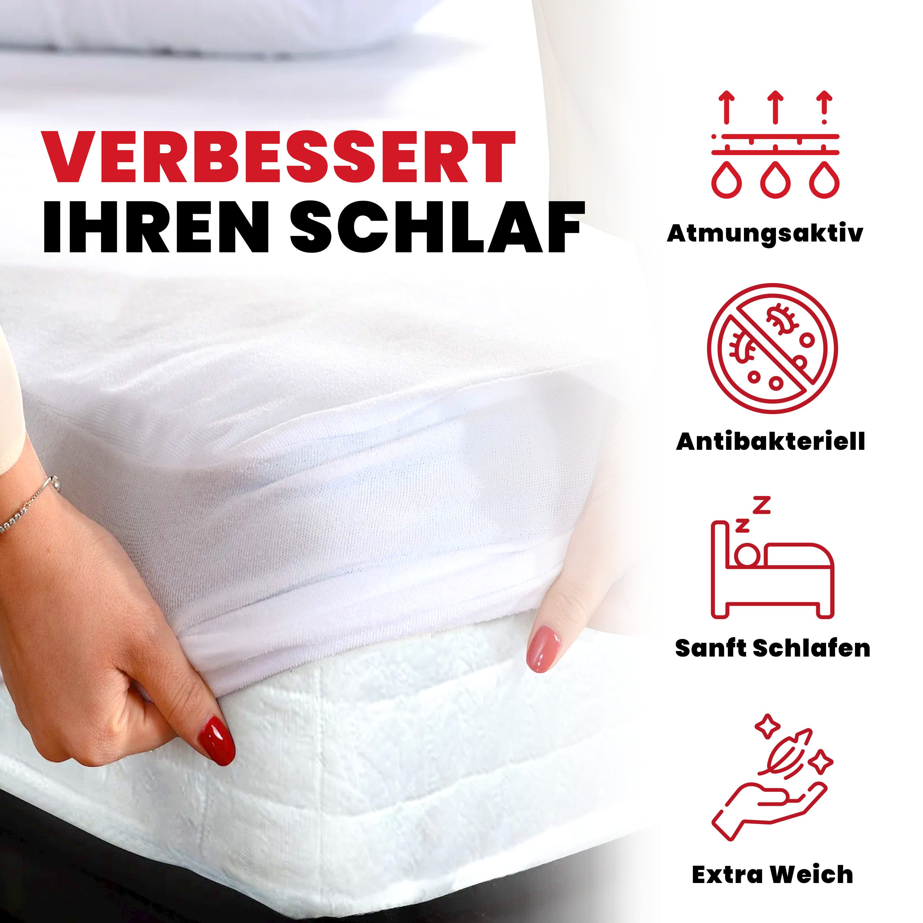 Inkontinenzauflage Wasserdichter Matratzenschoner Matratzenauflage Nässeschutz Eve Textile GmbH, Wasserdicht, Auflage, Rundumgummizug, Elastisch, Matratzen, Schoner